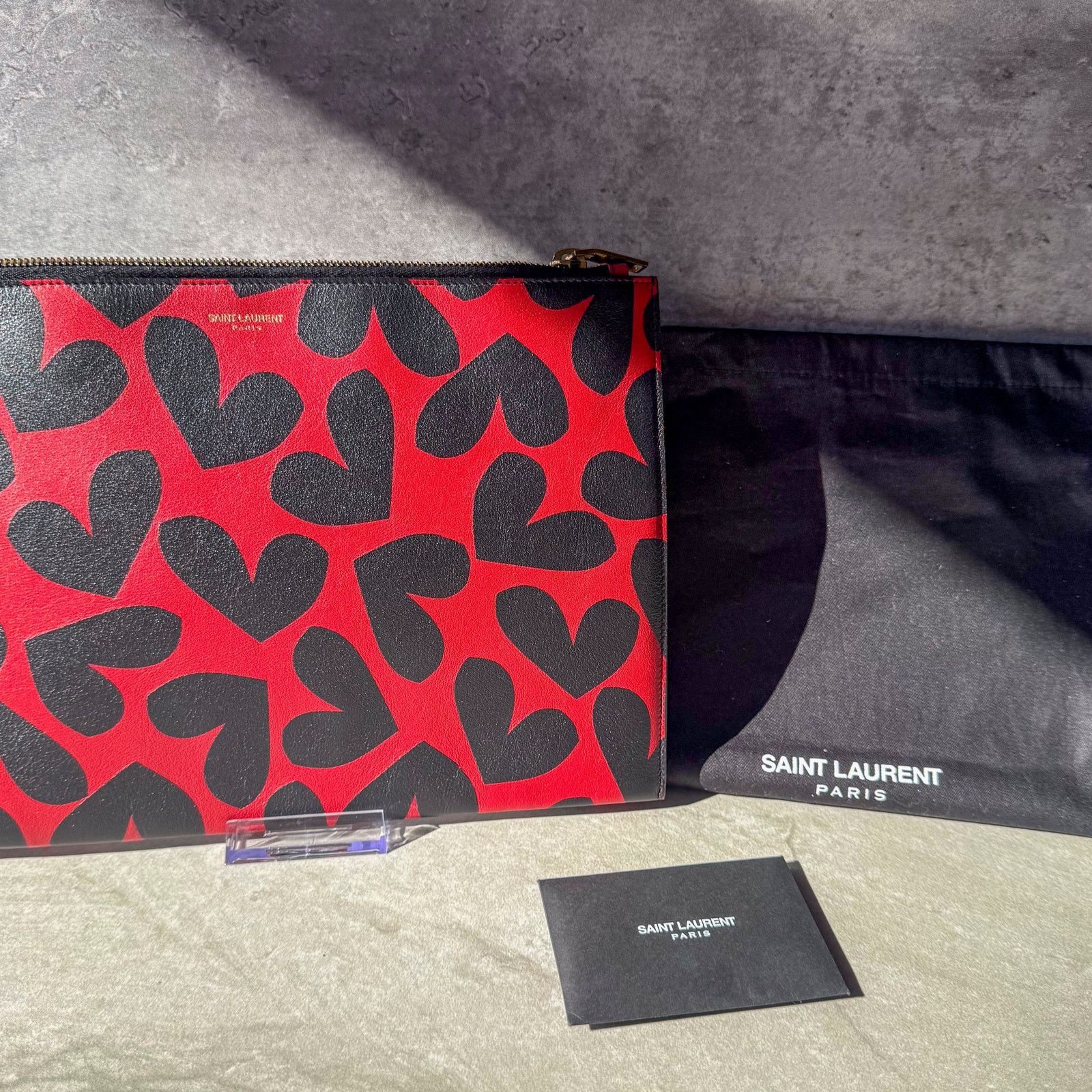Saint Laurent Paris Saint Laurent Heart Print Clutch Size ONE SIZE - 7 Thumbnail