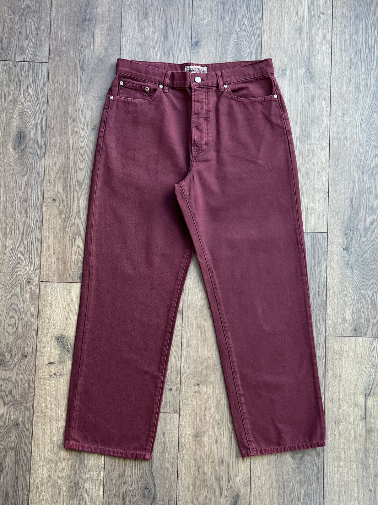 Stussy Stussy Classic Jeans Washed Canvas “Wine” 34 Size US 34 / EU 50 - 1 Thumbnail