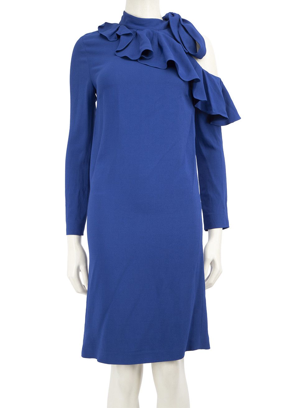 Emilio Pucci Blue Ruffle Neck Tie Dress Size XS / US 0-2 / IT 36-38 - 1 Thumbnail