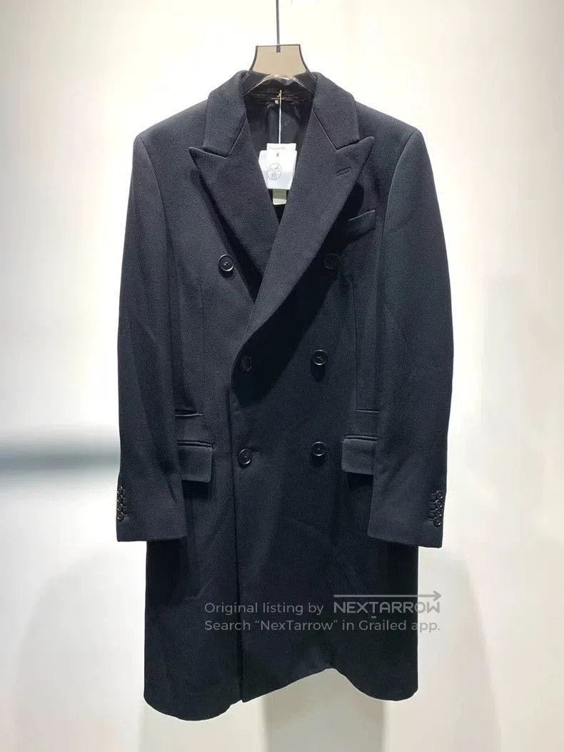 Hermes Hermes Black Double-Breasted Cashmere Coat. Size US L / EU 52-54 / 3 - 1 Thumbnail