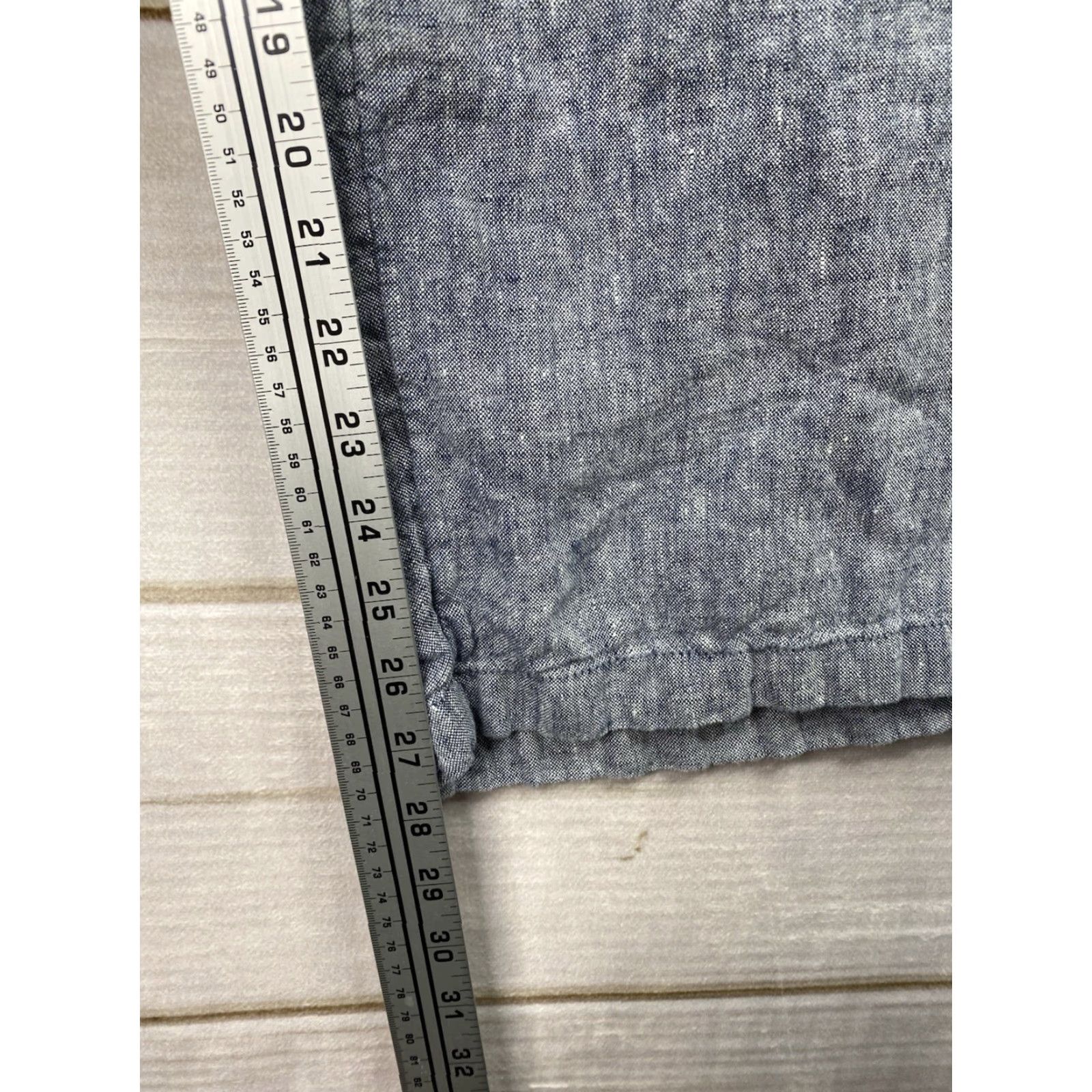 Lands' End VINTAGE Lands' End Linen Pants Womens 20W Blue Pull On Wide-Leg Capri Beach Cruise Size 42" / US 20 - 3 Thumbnail