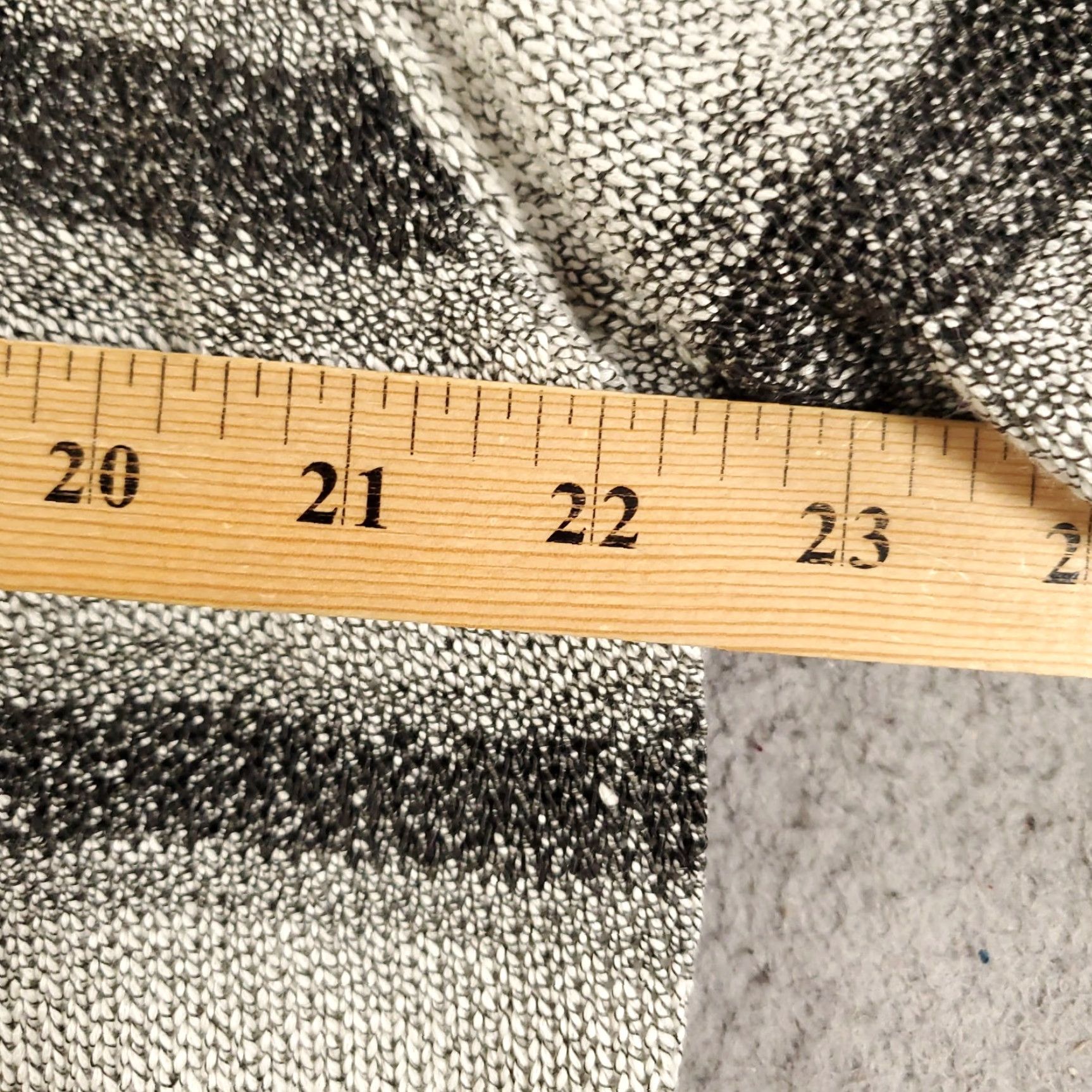 Vintage Womens Cardigan 1X Gray White Striped Sweater Long Sleeve Open Front Cyrus Size XL / US 12-14 / IT 48-50 - 4 Thumbnail