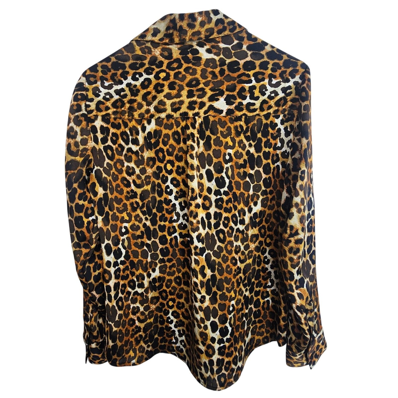 Express Express Womens Leopard Print Portofino Shirt Sz M Slim Fit Size M / US 6-8 / IT 42-44 - 8 Thumbnail