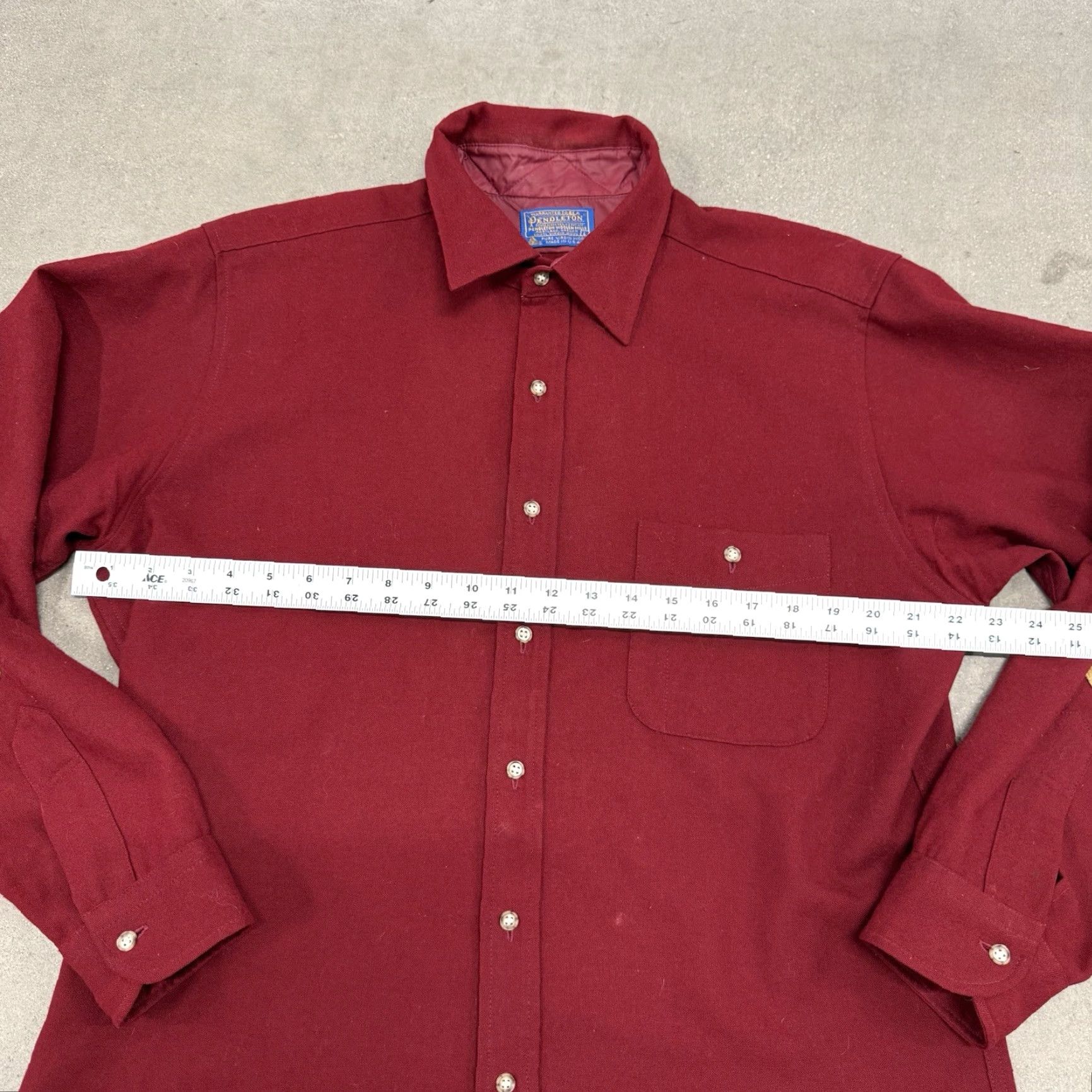 Pendleton VINTAGE Pendleton USA Red Wool Button Down Shirt XL Long Sleeve Elbow Patch Men Size US XL / EU 56 / 4 - 3 Thumbnail