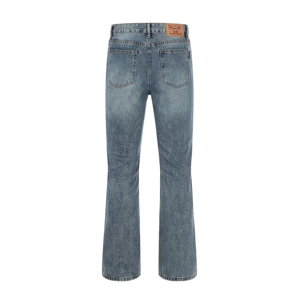 Japanese Brand × Jean High street hand-painted graffiti flared jeans ripped trend Size US 34 / EU 50 - 2 Thumbnail