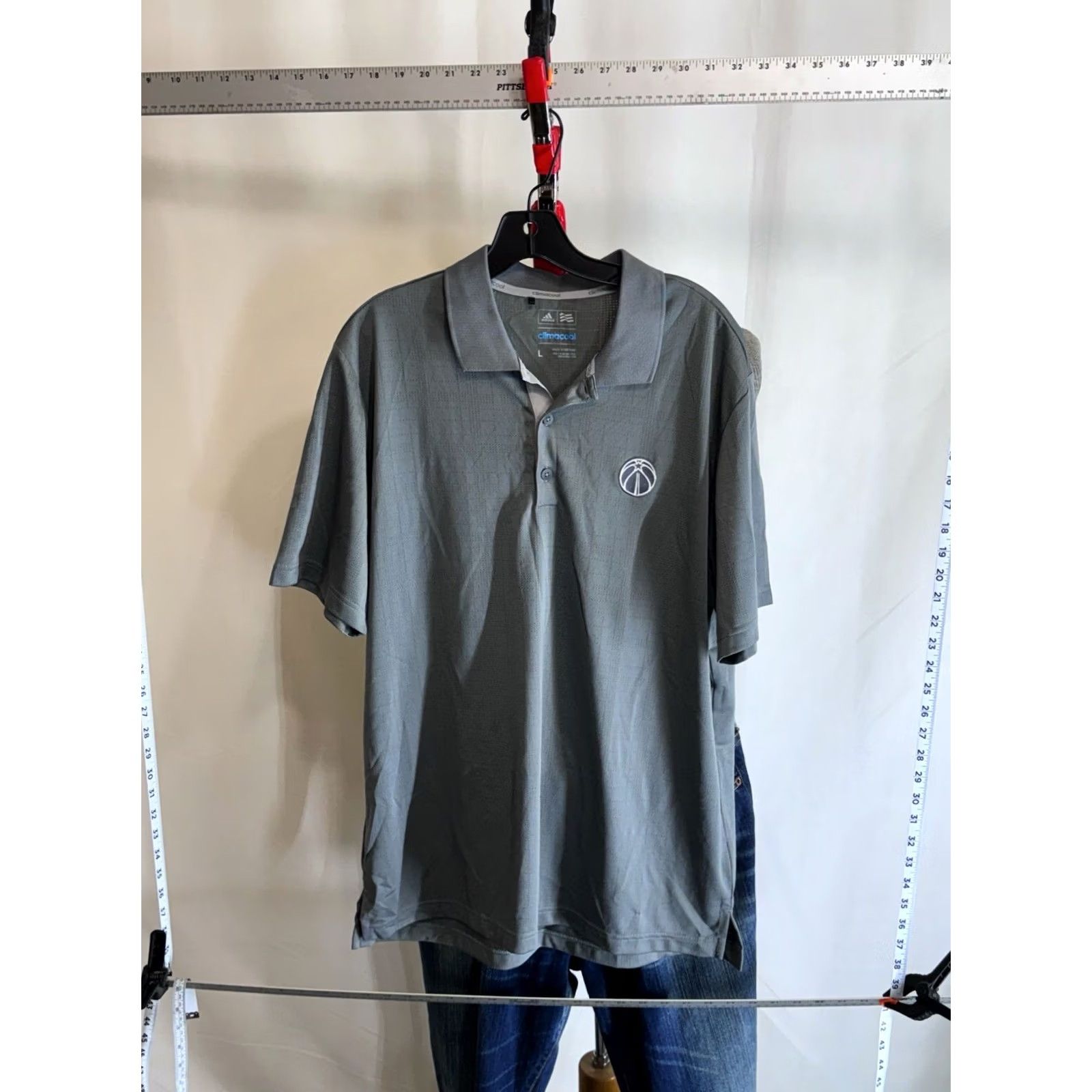 Adidas Adidas Polo Shirt Mens L POLO SHIRT Embroidered Basketball Large L Sharp POLO Shirt Adidas Mens L Polo Shirt Size US L / EU 52-54 / 3 - 3 Thumbnail