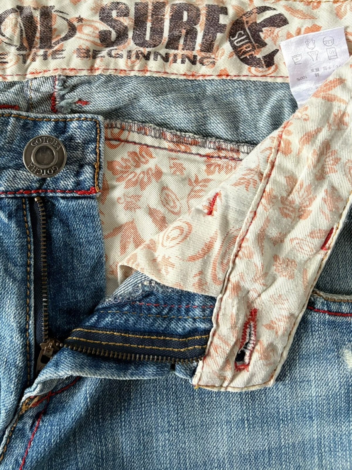 Gotcha Vintage Japanese Gotcha Printed Distressed Baggy Jeans Size US 31 - 5 Thumbnail