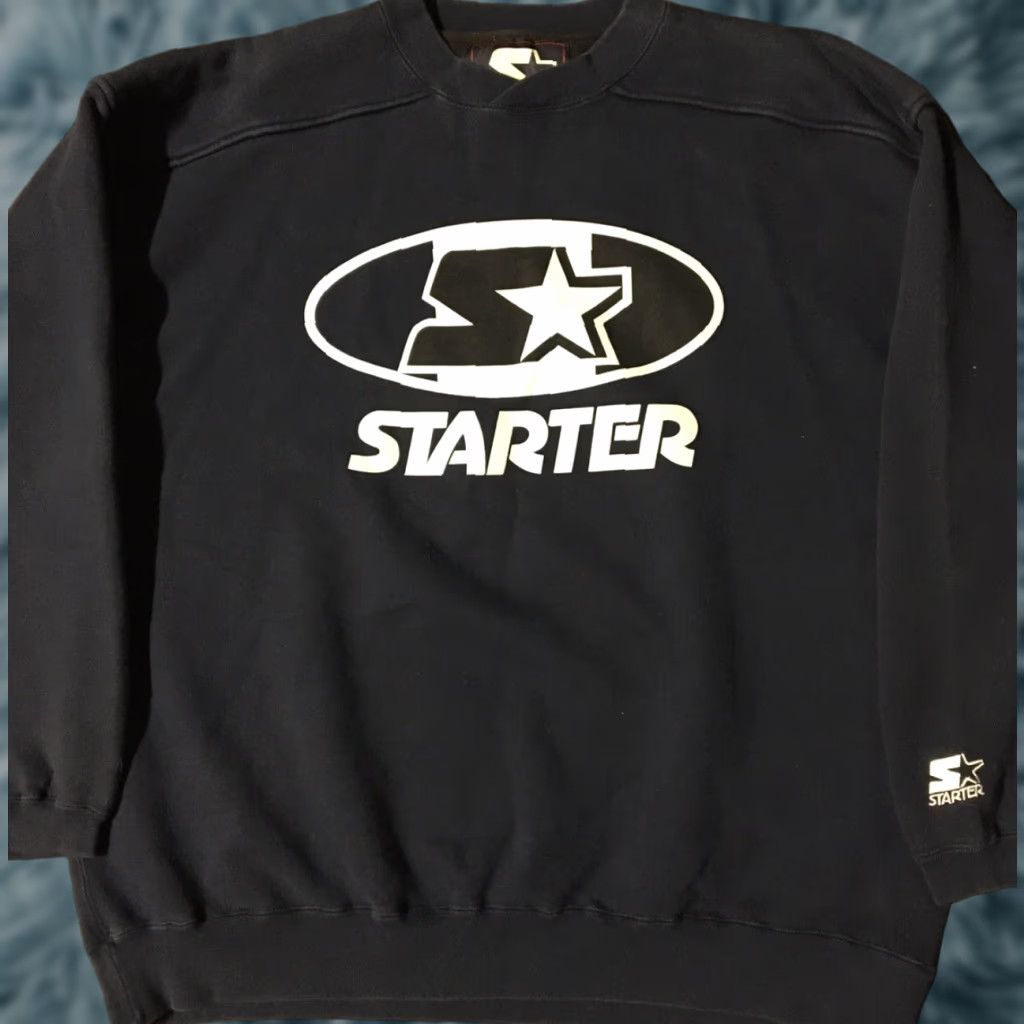 Starter VINTAGE 90s Starter Spellout Sweatshirt XXL Navy Basketball Hip Hop USA Shirt Men 2XL Blue Size US XXL / EU 58 / 5 - 1 Thumbnail