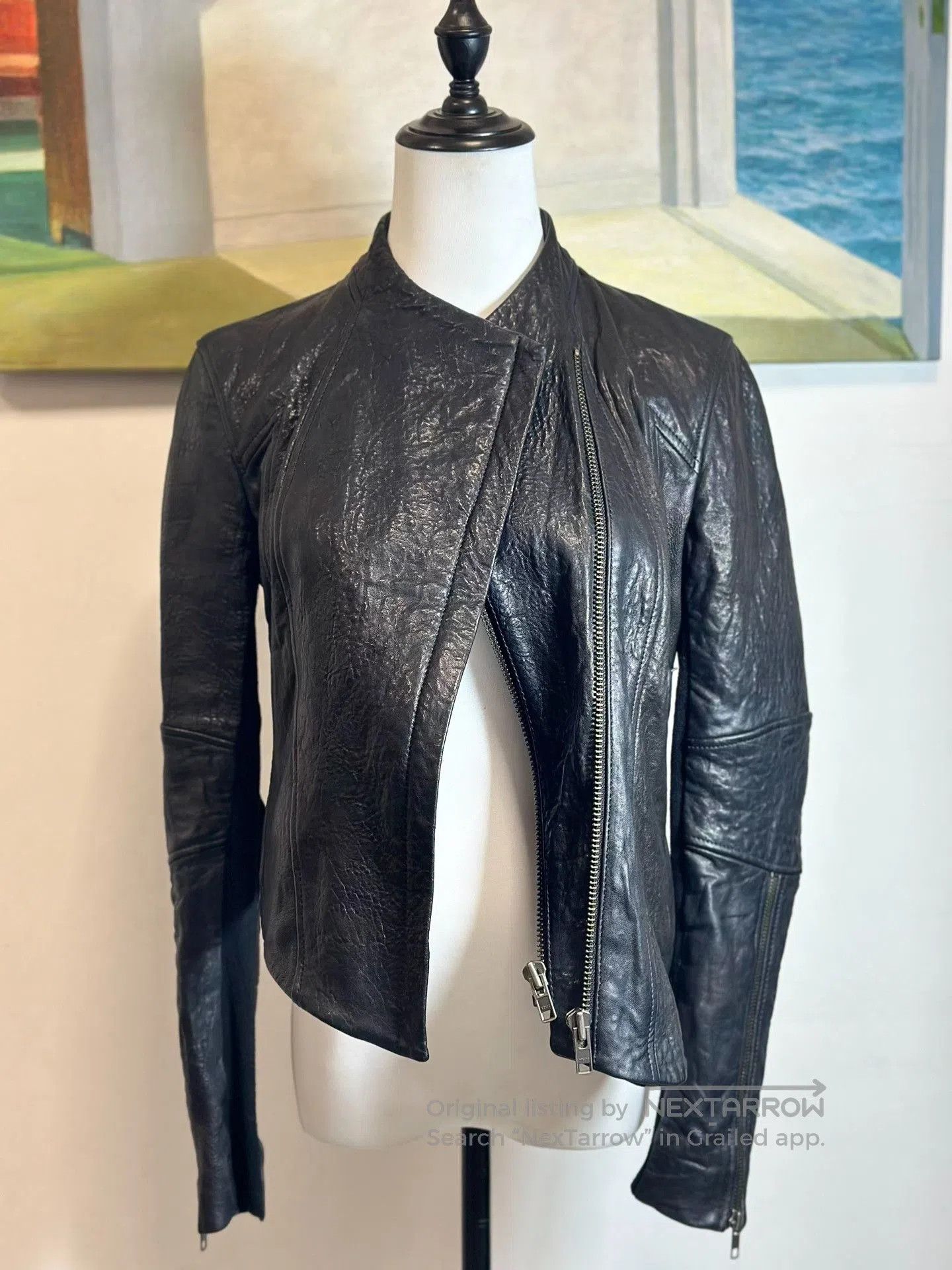 Helmut Lang Helmut Lang Asymmetrical Leather Jacket. Size US M / EU 48-50 / 2 - 8 Thumbnail