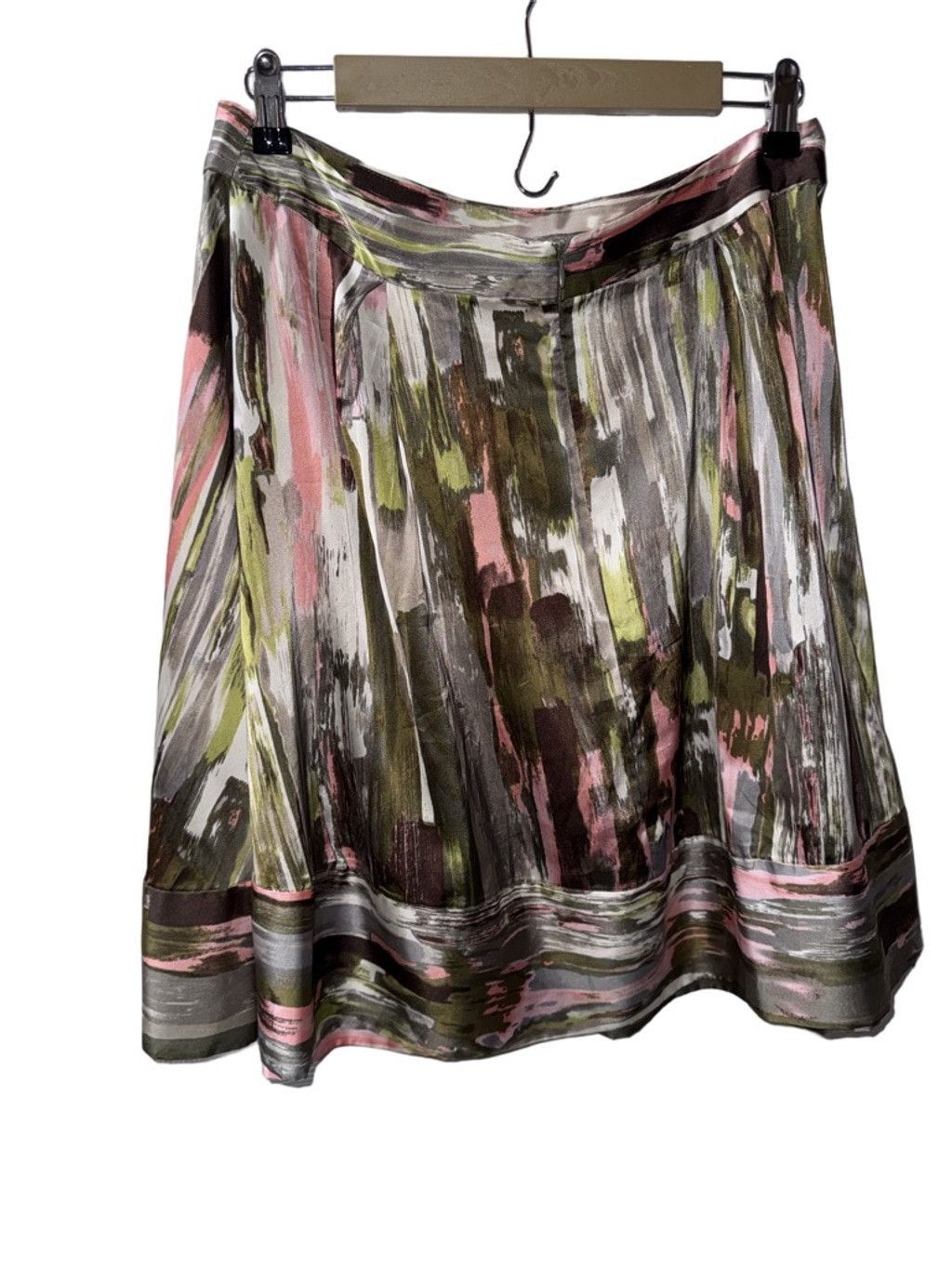 Calvin Klein Calvin Klein Watercolor Print Silk Skirt Size 34" / US 12 / IT 48 - 3 Thumbnail
