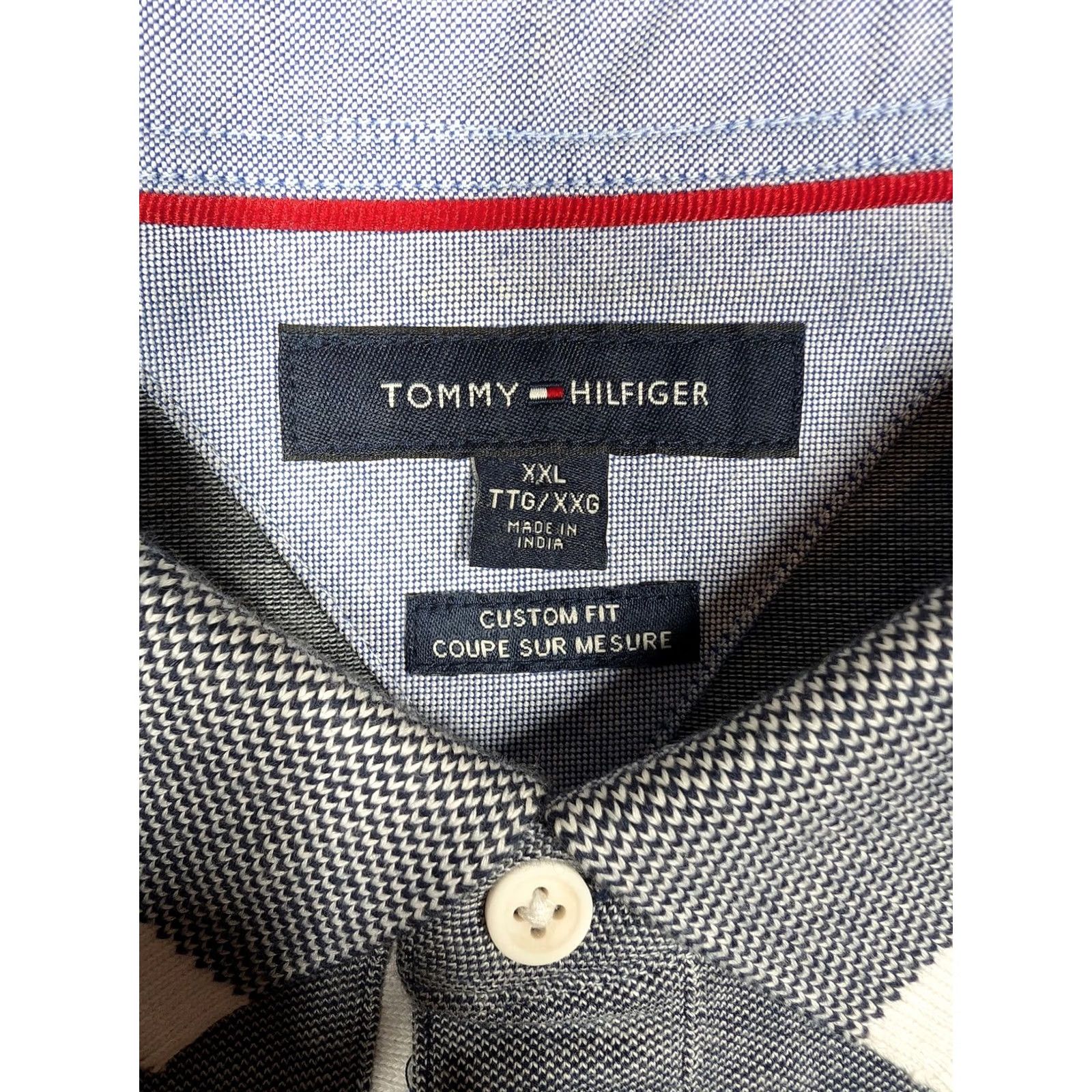 Tommy Hilfiger VINTAGE? No. Tommy Hilfiger Polo Shirt Mens 2XL Gray Custom Fit TOMMY Spell Out Logo Stretch Size US XXL / EU 58 / 5 - 4 Thumbnail