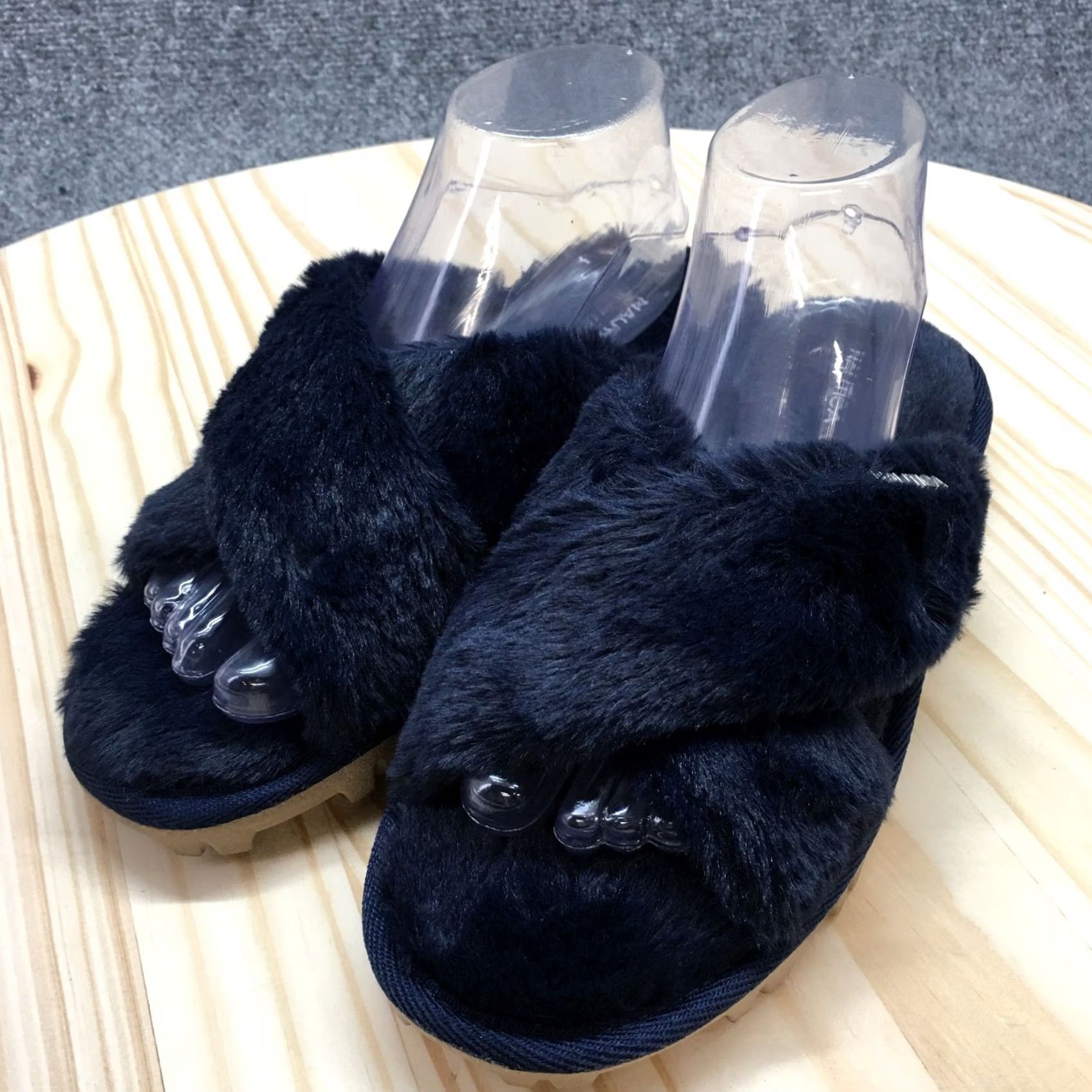 Nautica Nautica Slippers Womens 9 Aren Slip On Slide Flats Blue Faux Fur NEW Size US 9 / IT 39 - 3 Thumbnail