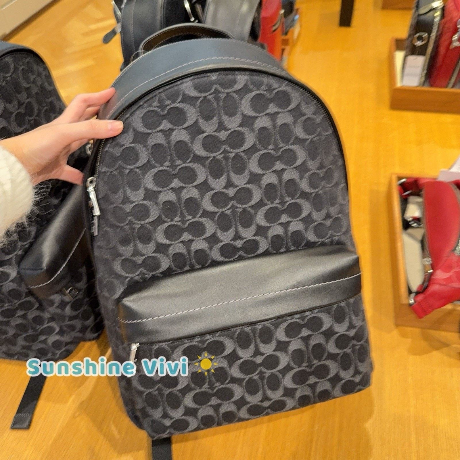 Coach NWT Coach Taylor Backpack Signature Denim Silver/Black CDC49 Size ONE SIZE - 1 Thumbnail