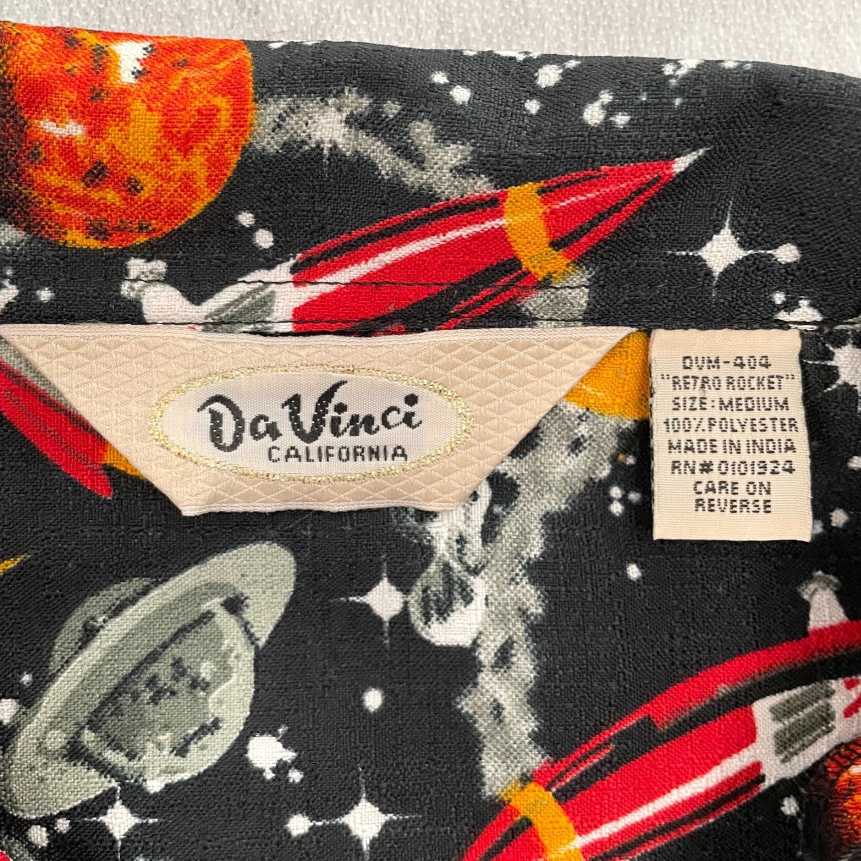 Vintage VINTAGE Da Vinci California Shirt Adult Medium Retro Rocket Outer Space Button M Size US M / EU 48-50 / 2 - 6 Thumbnail