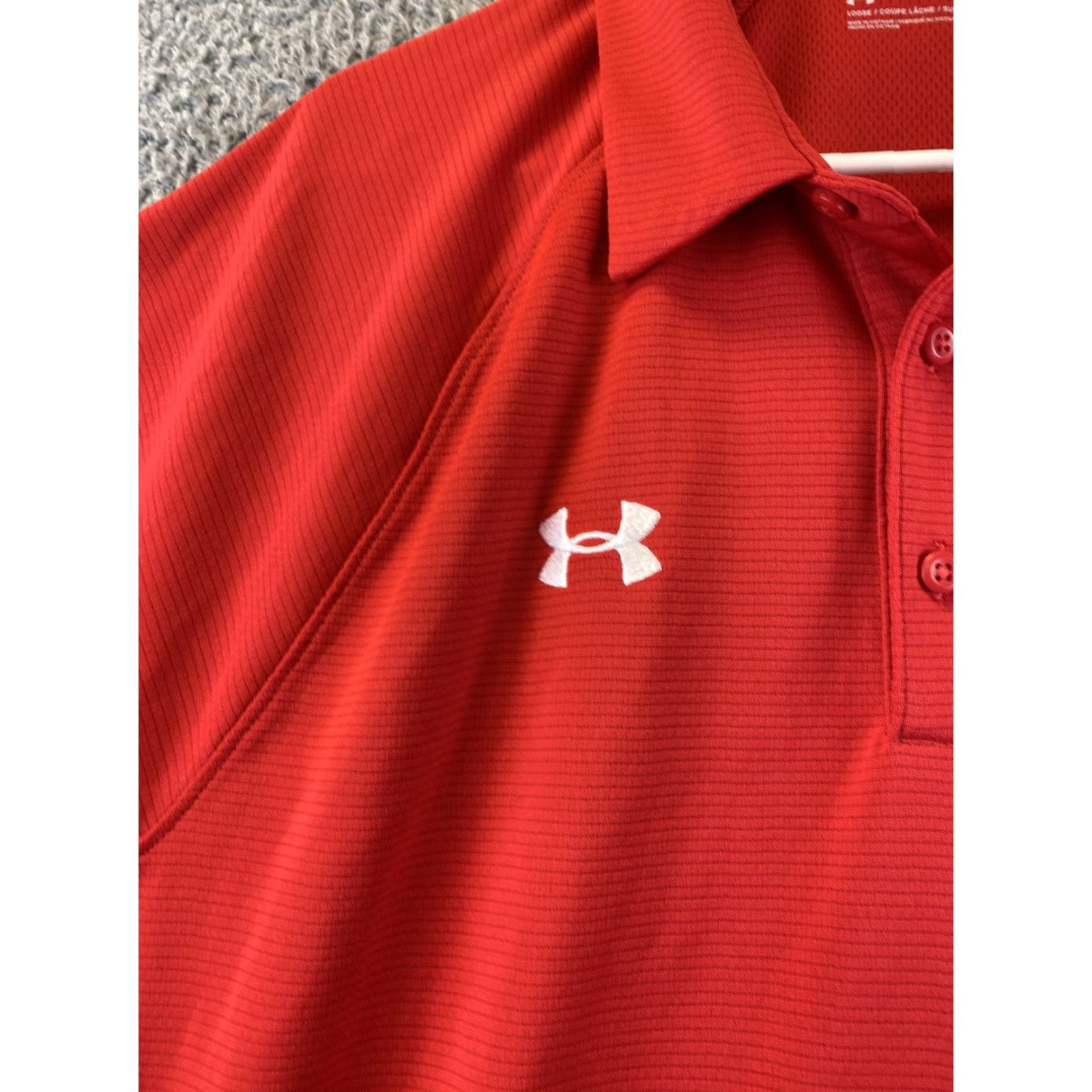 Under Armour VINTAGE? No. Under Armour Golf Polo Performance Shirt XL Loose-Fit Red Men Size US XL / EU 56 / 4 - 3 Thumbnail
