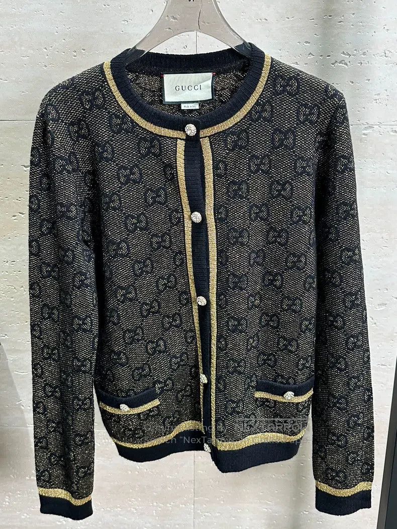 Gucci Gucci Black and gold colour-blocked coat Size S / US 4 / IT 40 - 1 Thumbnail