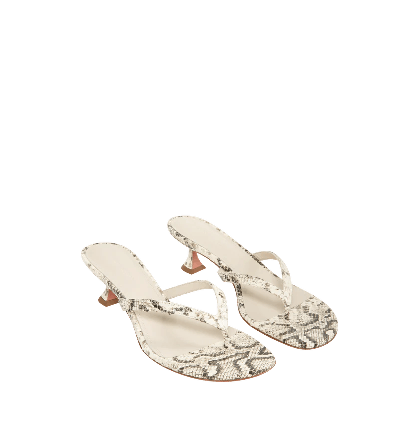 Amina Muaddi o1h1sh11225 Juliette Thong 45 in Print Snake Natural/Multi Size US 10.5 / IT 40.5 - 2 Thumbnail
