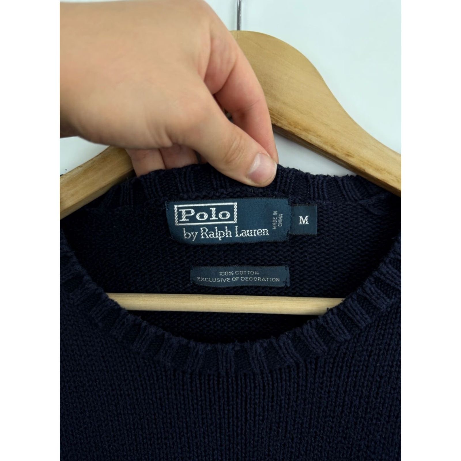 Ralph Lauren VINTAGE Ralph Lauren Sweater Dark Blue 90s Knitted Aran Size M Mens Size US M / EU 48-50 / 2 - 5 Thumbnail