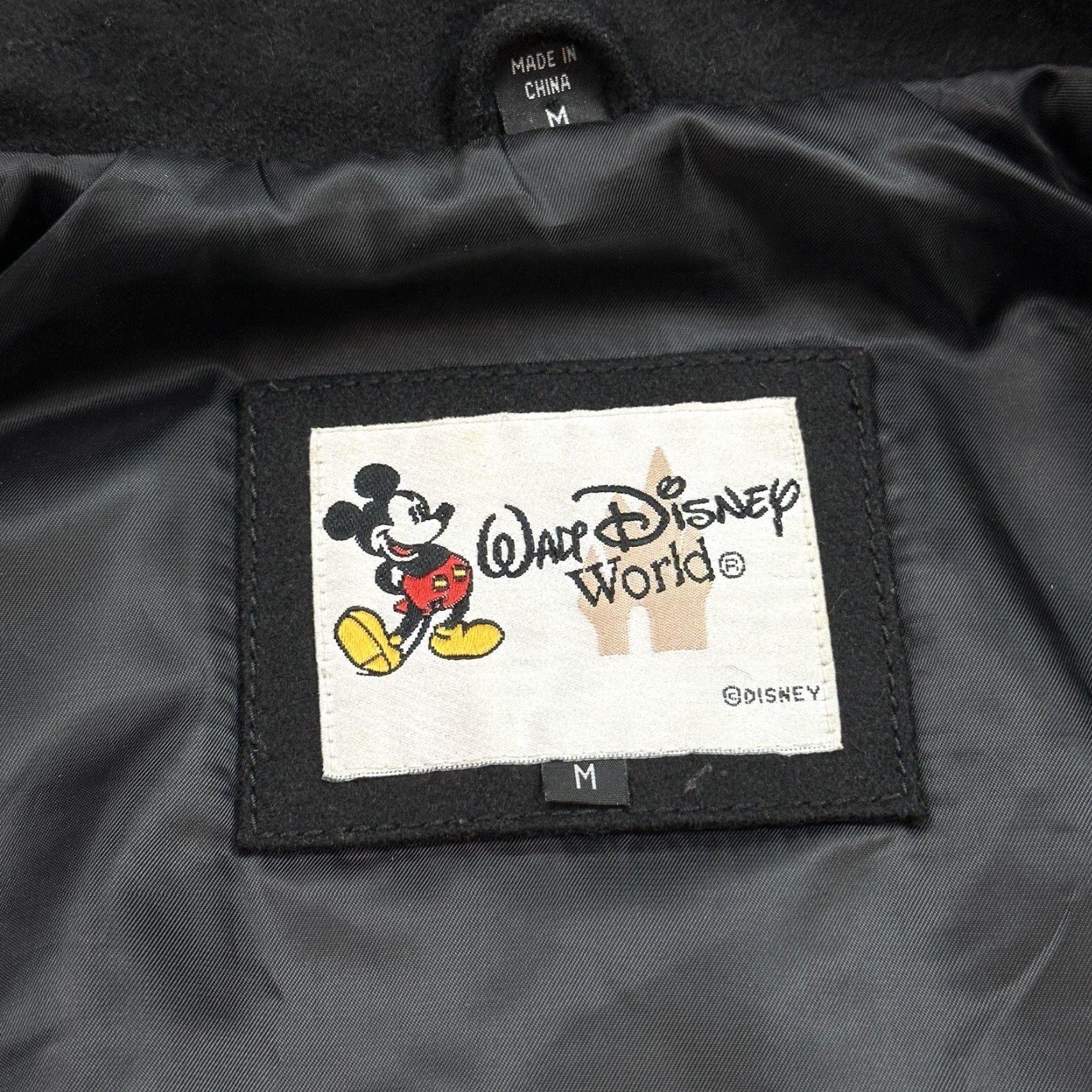 Disney VINTAGE Disney Peacoat Jacket Women's M Black Wool Blend 71 Logo Embroidered Button, Logo, Collared, Inner Pockets, Dry Clean Only, 80s 90s Theme Size M / US 6-8 / IT 42-44 - 6 Thumbnail