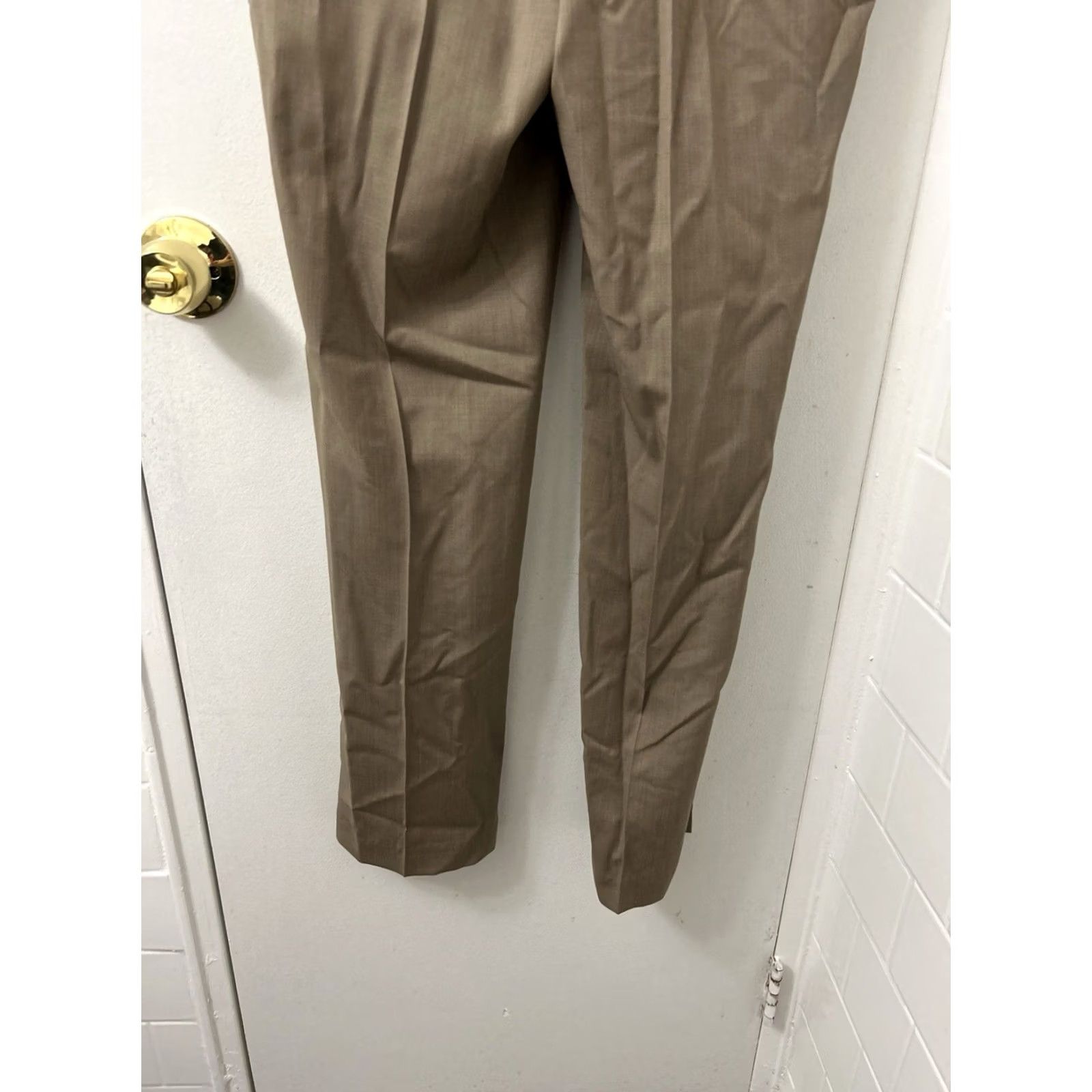 Vintage Jos A Bank Pants Mens 31 Beige 31x32 Tan Wool Traveler Collection YKK NWT MSRP Size US 31 - 3 Thumbnail