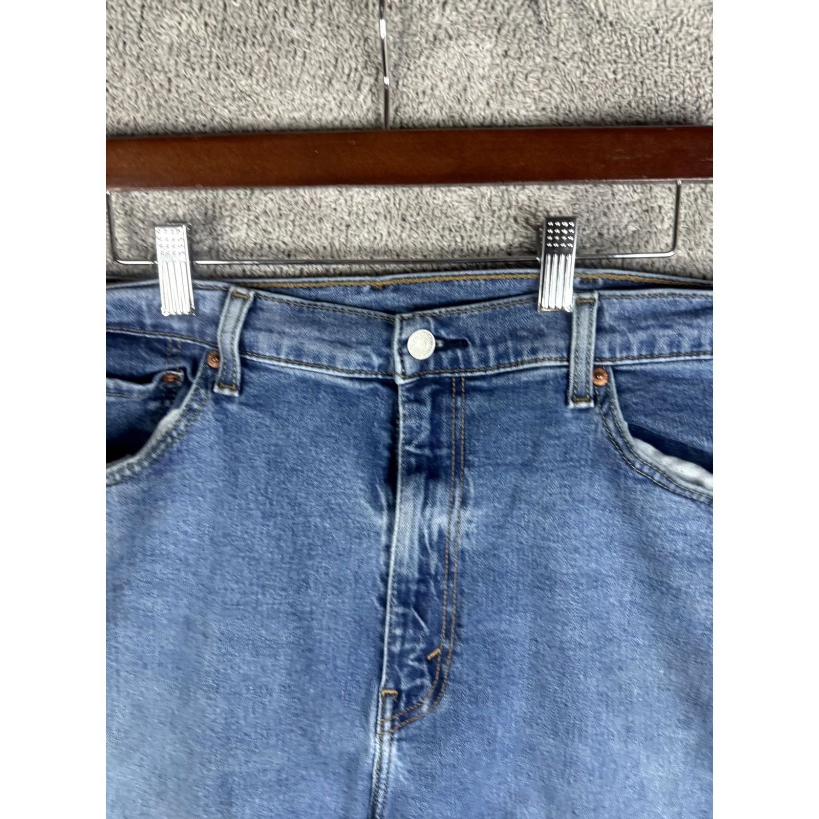Levi's Levi's 505 Jeans Mens 40x32 Blue Denim Straight Regular WaterLess Pocket Zip Fly 5-Pocket Straight Leg Denim Jeans Mens Regular Fit Size US 40 / EU 56 - 4 Thumbnail