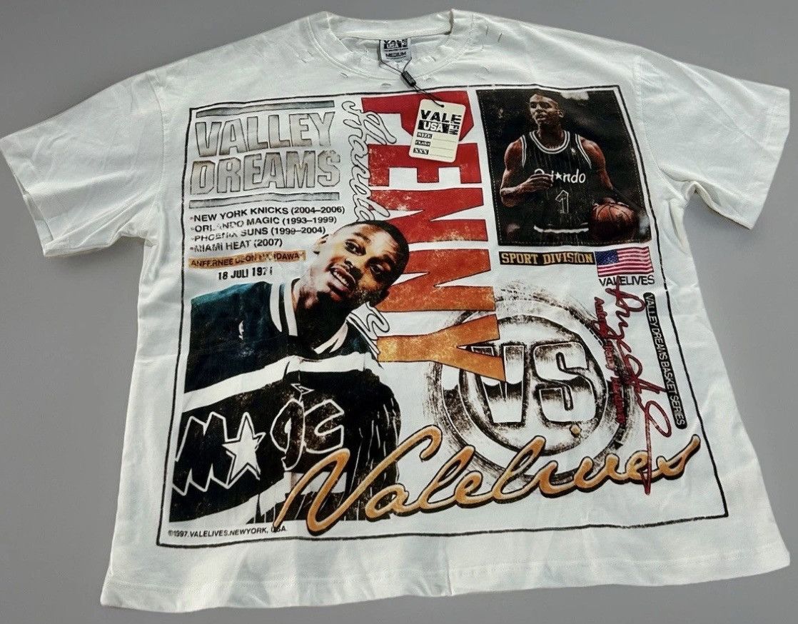 Vale - Forever Penny Tee - Distressed T-Shirt White Size M