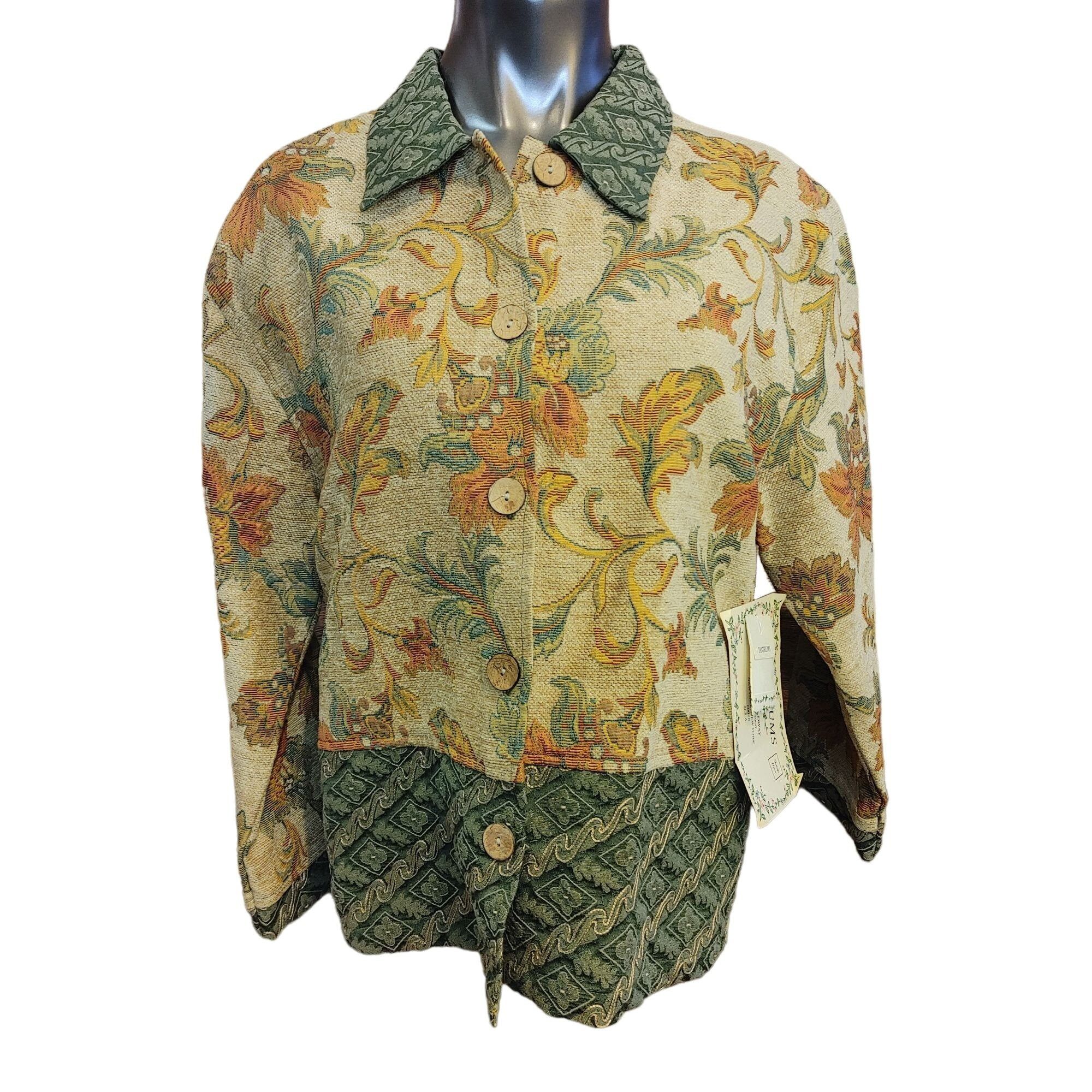 Vintage NWT Vintage TANTRUMS Womens L Floral Fall Tapestry Contrast Size L / US 10 / IT 46 - 1 Thumbnail