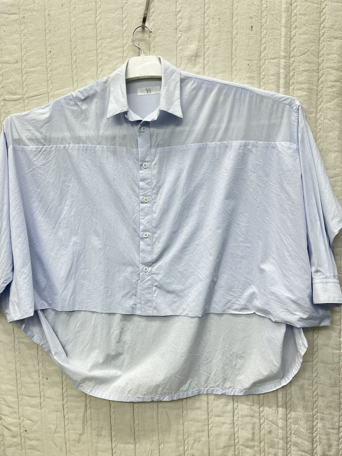 Designer × Y's × Yohji Yamamoto ARCHIVES🔥🔥Y'S YOHJI YAMAMOTO BAGGY CROP TOP SHIRT Size XXL / US 16-18 / IT 52-54 - 3 Thumbnail