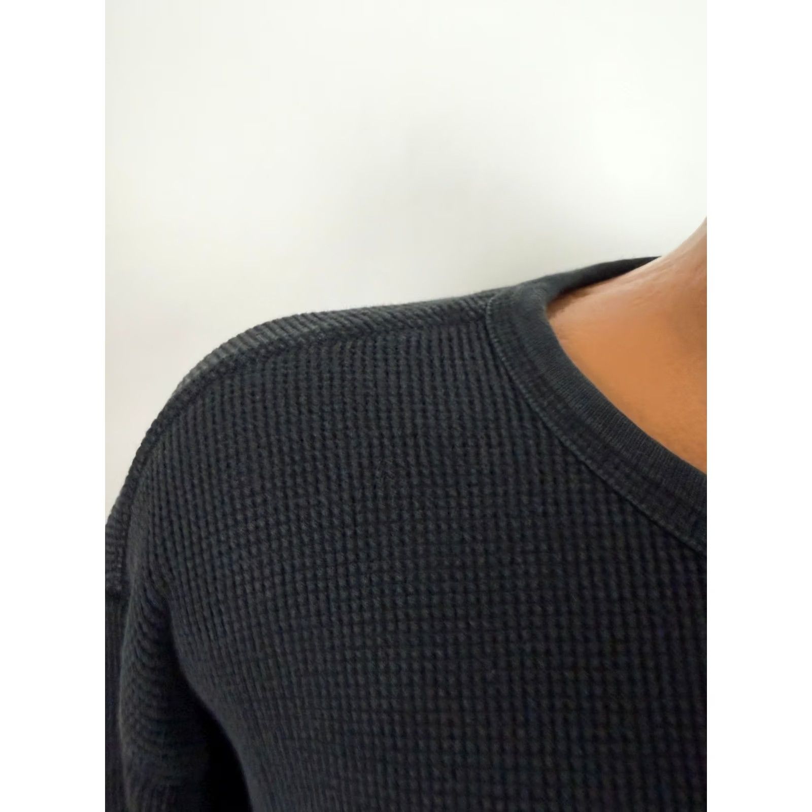 Merona VINTAGE Merona Shirt Men XL Boxy Fit Thermal Outdoors Midweight Cotton Waffle-Knit Y2K Black Size US XL / EU 56 / 4 - 3 Thumbnail