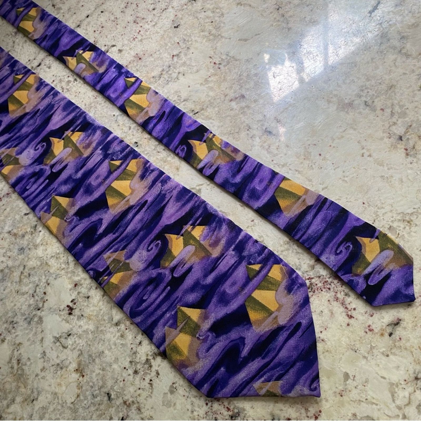 Grateful Dead Grateful Dead Great Pyramid First Set blue and gold silk tie Size ONE SIZE - 8 Thumbnail