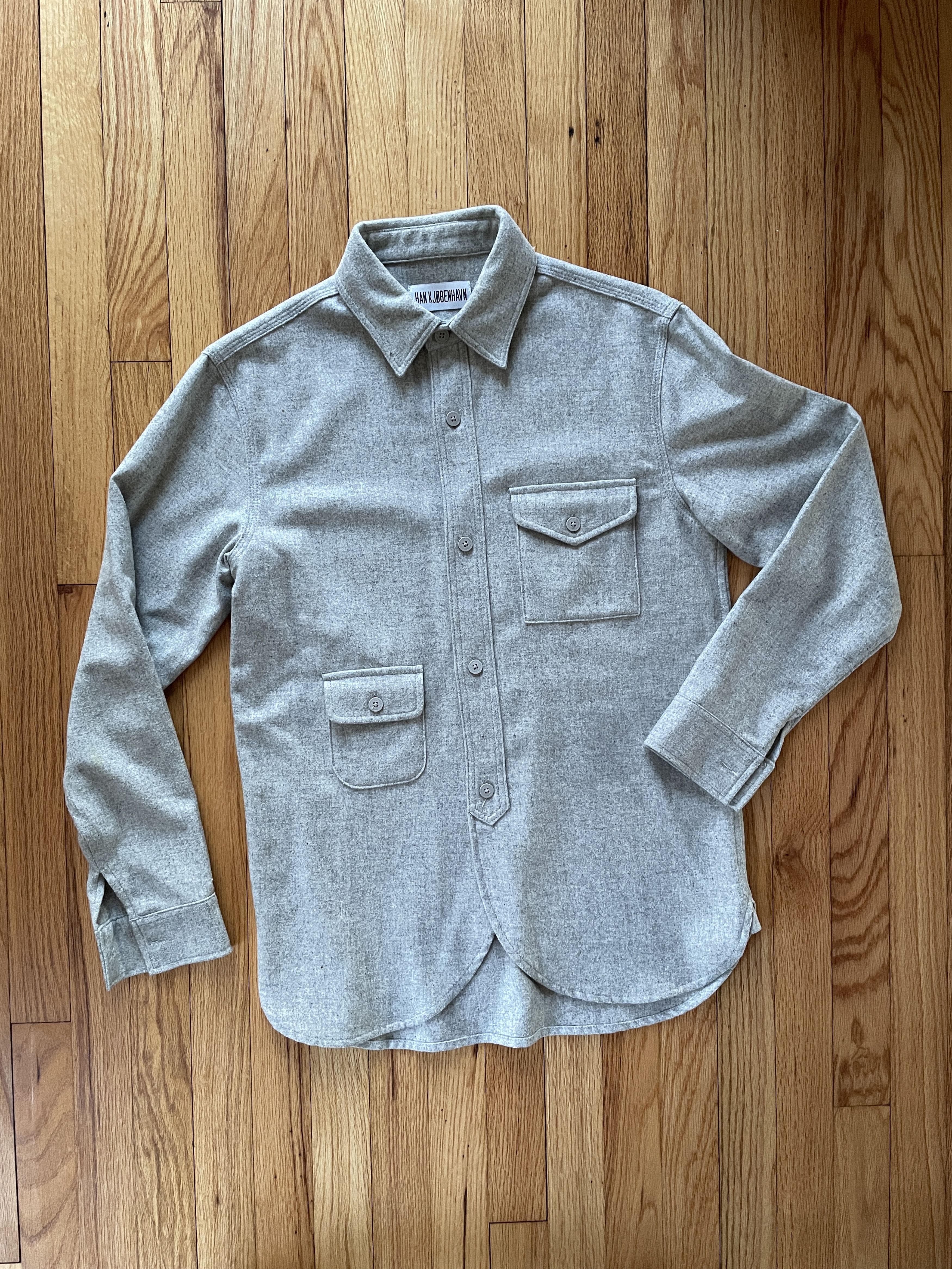 Han Kjobenhavn Han Kjobenhavn heather grey wool blend overshirt Size US S / EU 44-46 / 1 - 1 Thumbnail