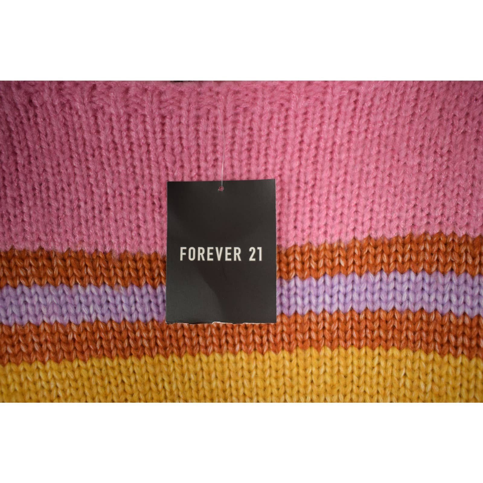 Forever 21 Forever 21 Misses Small Pink Striped Knit Boatneck Sweater N Size S / US 4 / IT 40 - 3 Thumbnail