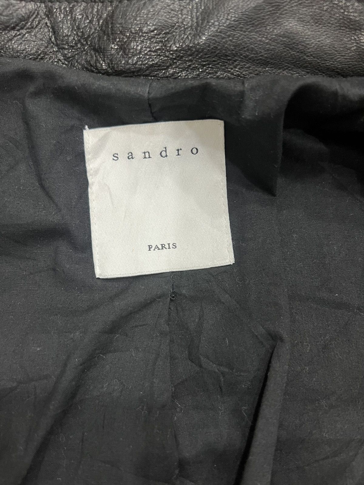 Sandro Sandro Paris Lambskin Leather Biker Jacket Size US XS / EU 42 / 0 - 10 Thumbnail