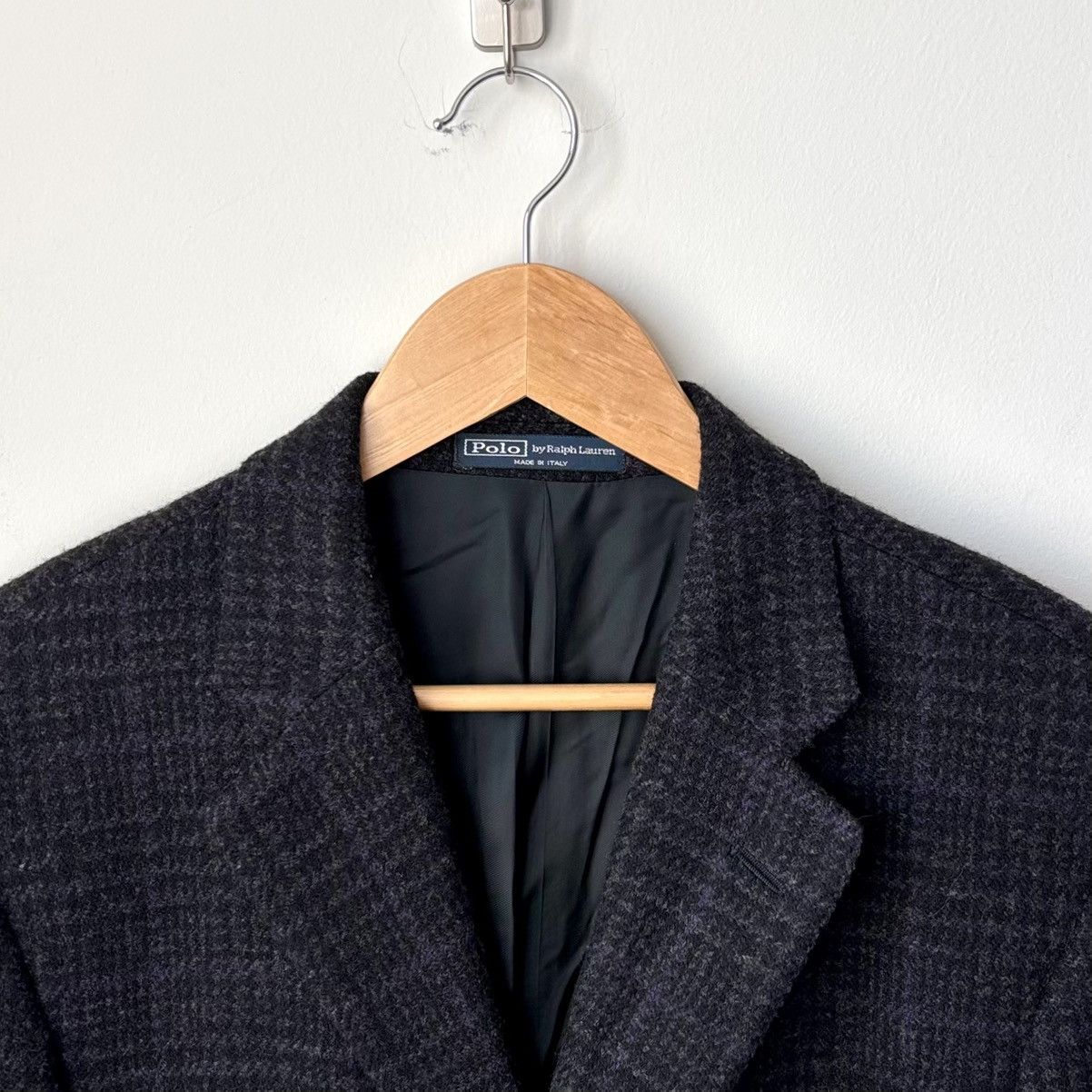 Polo Ralph Lauren Cashmere Wool Blend Windowpane Blazer Corneliani Charcoal Size 42L - 6 Thumbnail