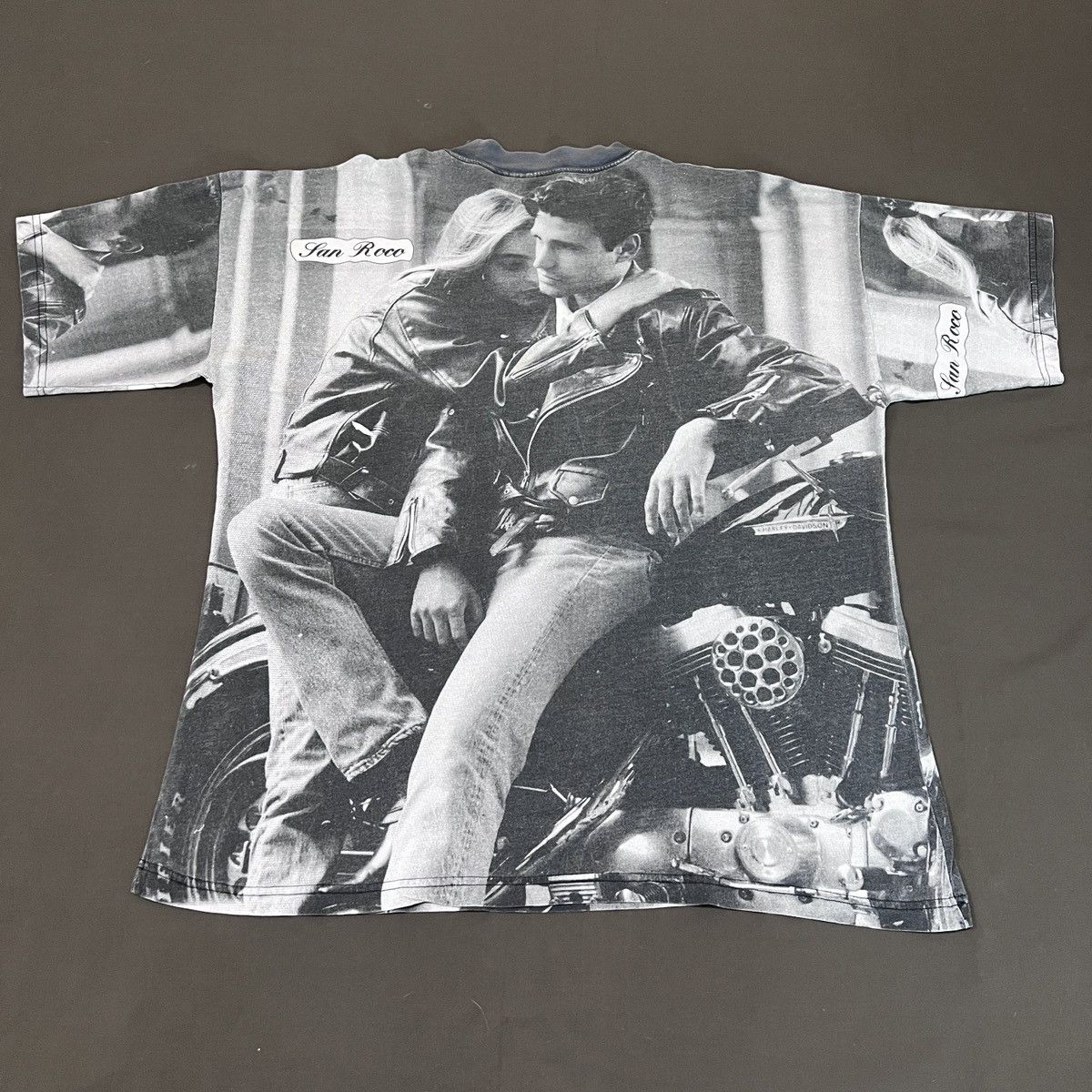 Harley Davidson × Vintage Vintage Motorcycle couple photography Art Tee Faded Size US XL / EU 56 / 4 - 8 Thumbnail
