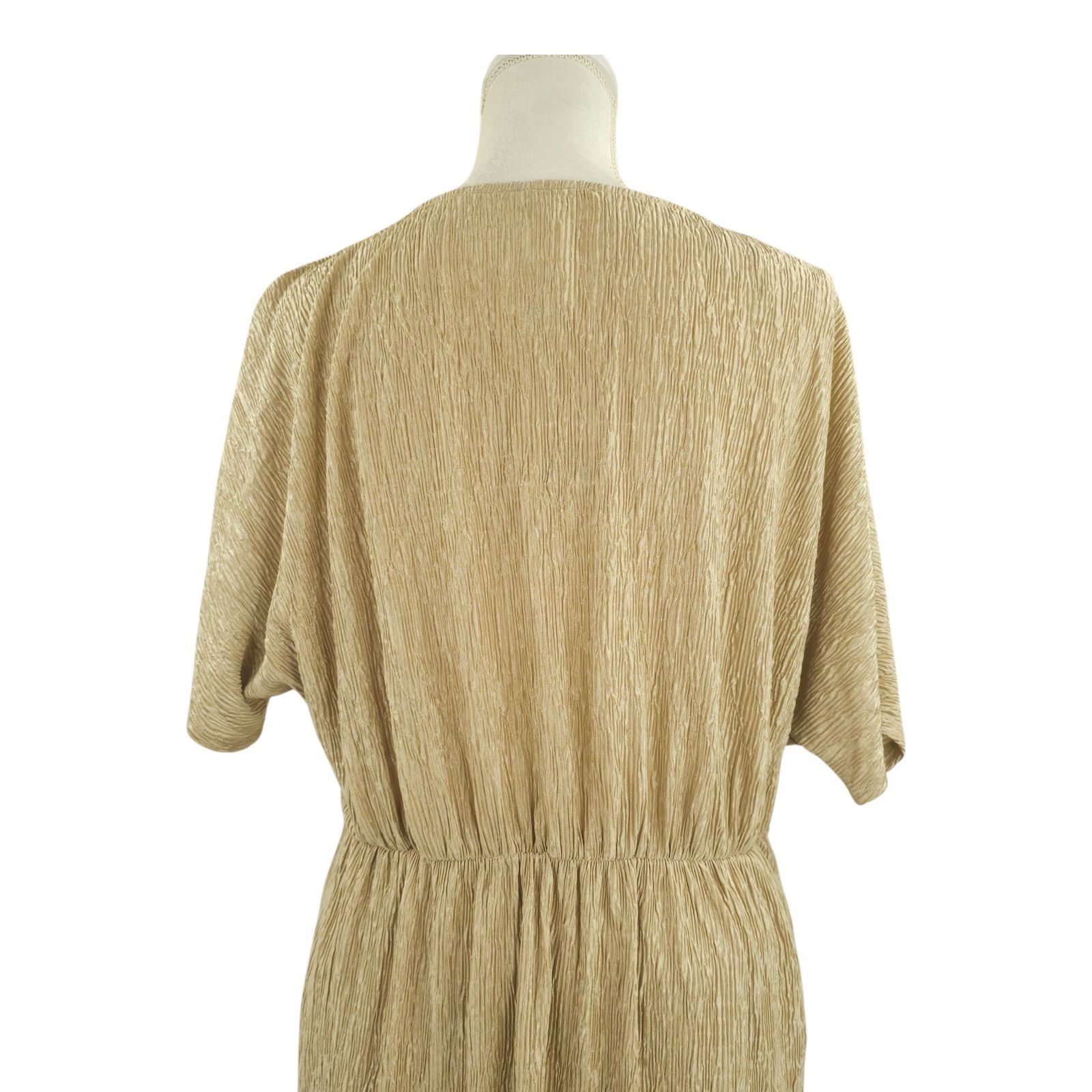 Other Jodifl Dress L Metallic Gold Shimmer Cross Front Maxi Slits Size L / US 10 / IT 46 - 20 Thumbnail