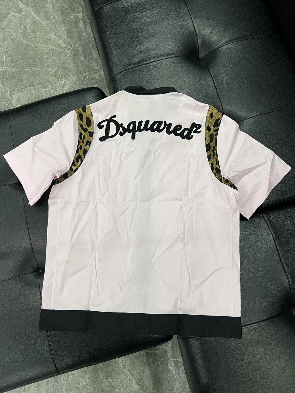 Dsquared2 Dsquared2 2018 Pink Leopard Panel Bowling Shirt Size US S / EU 44-46 / 1 - 2 Thumbnail