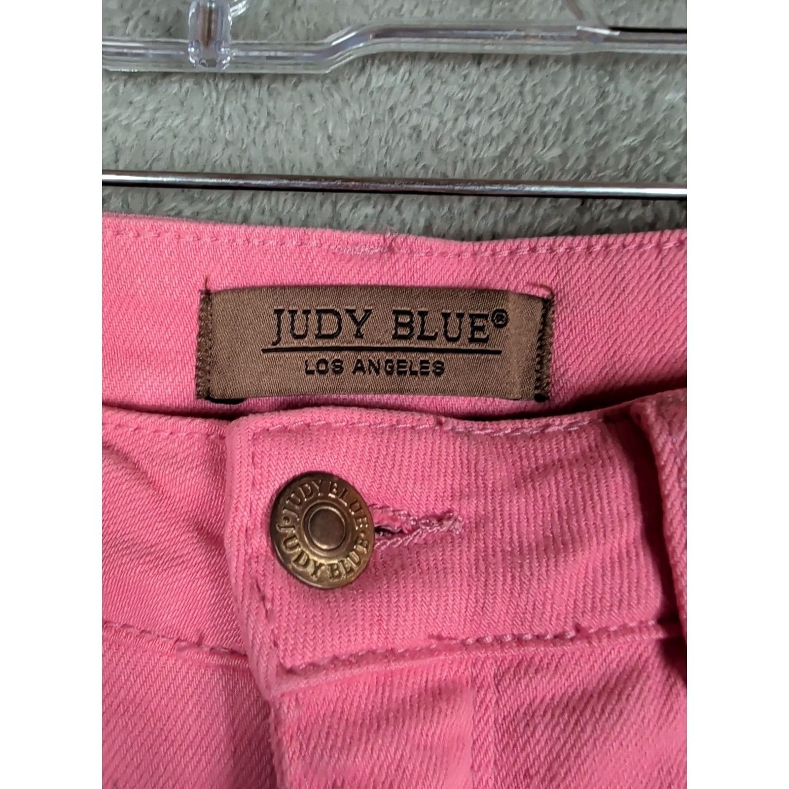 Vintage Judy Blue Jeans Pink Rose High Rise Wide Leg Crop 7/28 Raw Hem Control Top Womens Size M / US 6-8 / IT 42-44 - 3 Thumbnail