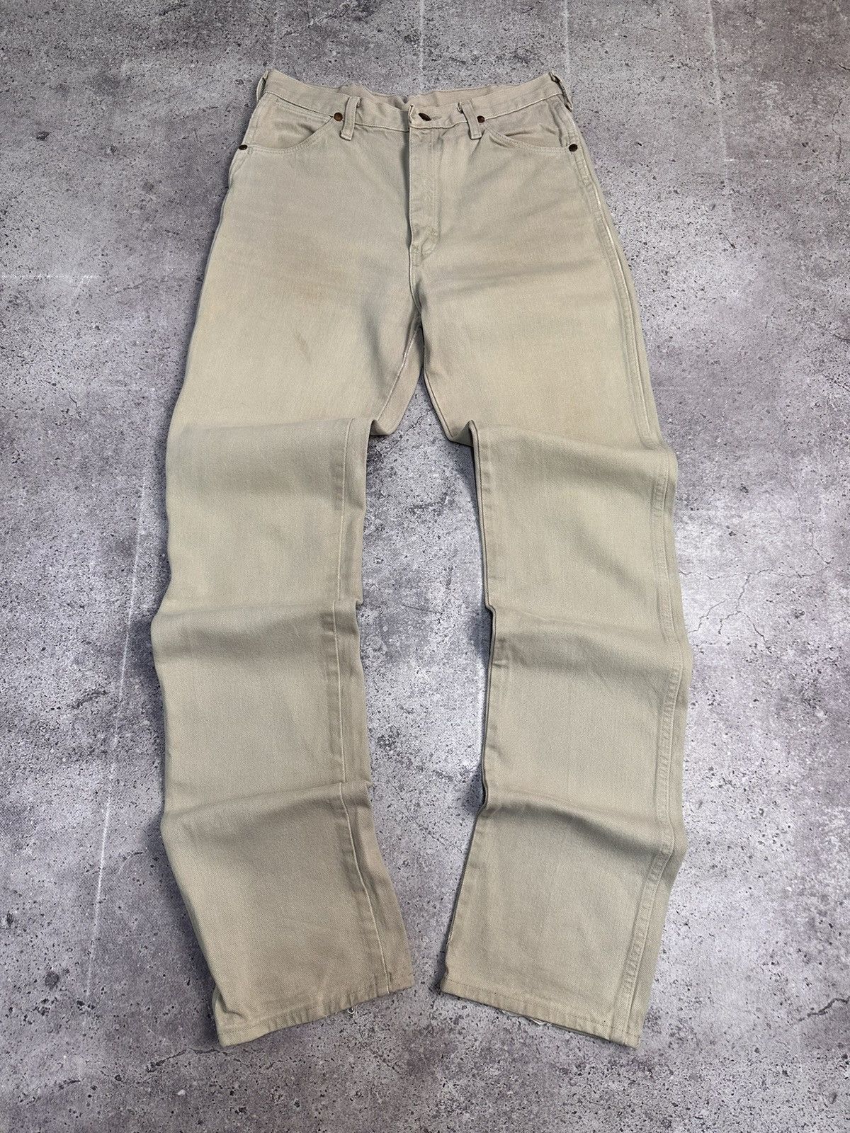 Wrangler USA 80s Wrangler Beige Denim Pants Straight Fit 32 Size US 32 / EU 48 - 1 Thumbnail