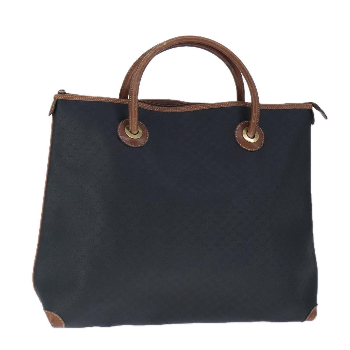 Gucci GUCCI Micro GG Canvas Hand Bag Pvc Leather Black Brown Size ONE SIZE - 1 Thumbnail