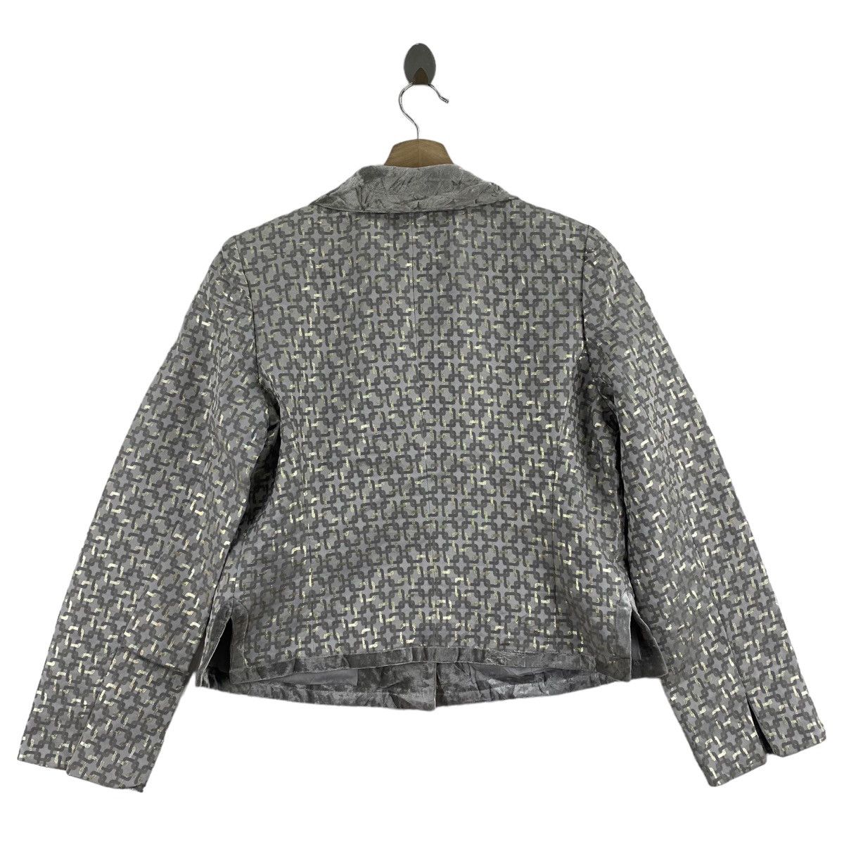 Other CHALET BLANC Check Design Overprint Tweed Grey Blazer Coat Size M / US 6-8 / IT 42-44 - 4 Thumbnail