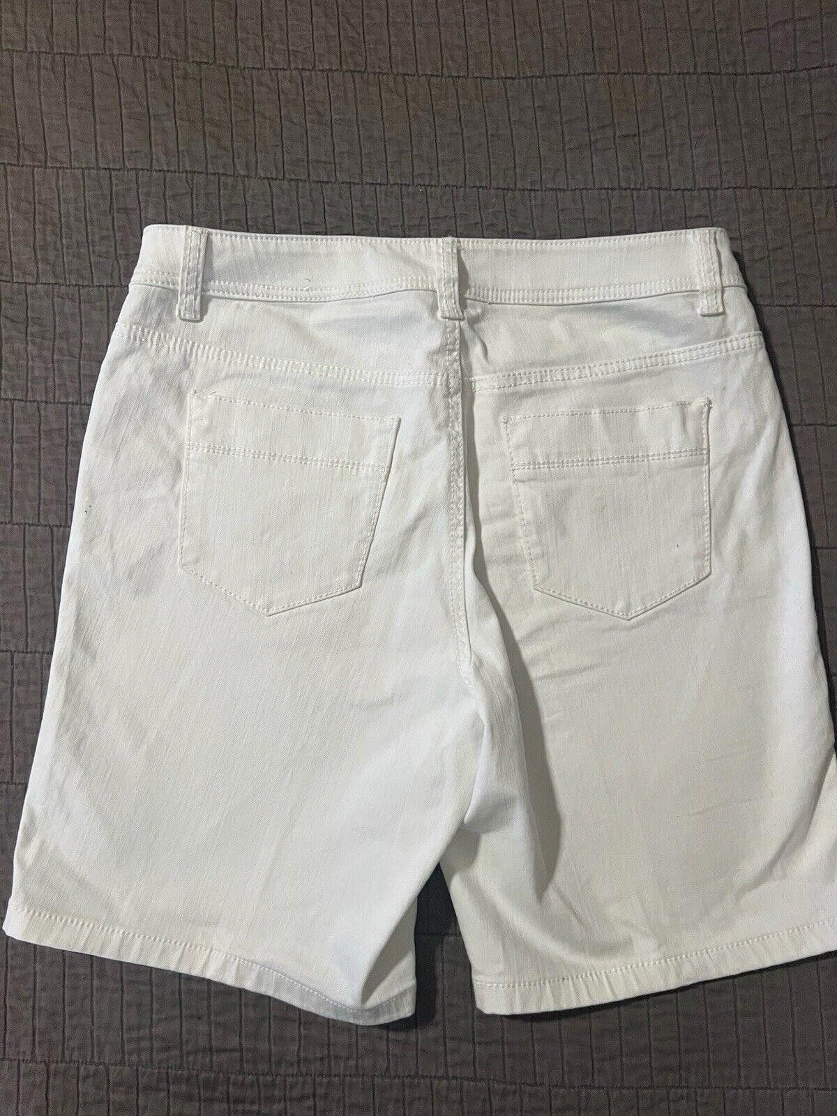 Designer Christopher Banks Stretch Jeans Midrise White Shorts 10 Size 32" / US 10 / IT 46 - 3 Thumbnail