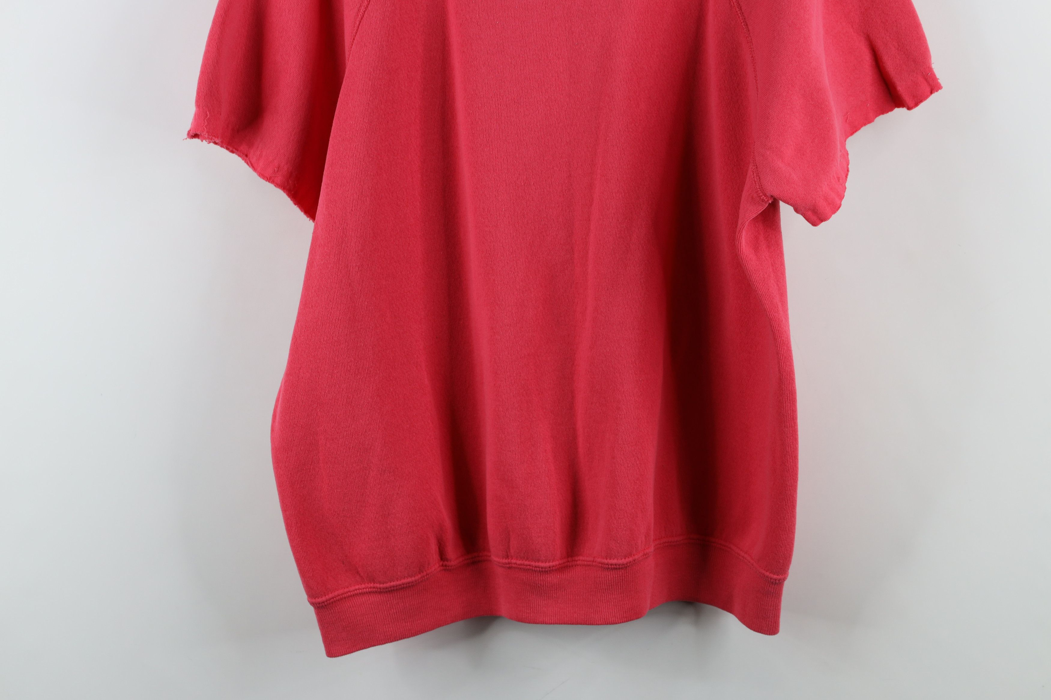 Vintage Vintage 90s Streetwear Blank Cut Off Short Sleeve Sweatshirt Size XL / US 12-14 / IT 48-50 - 12 Thumbnail