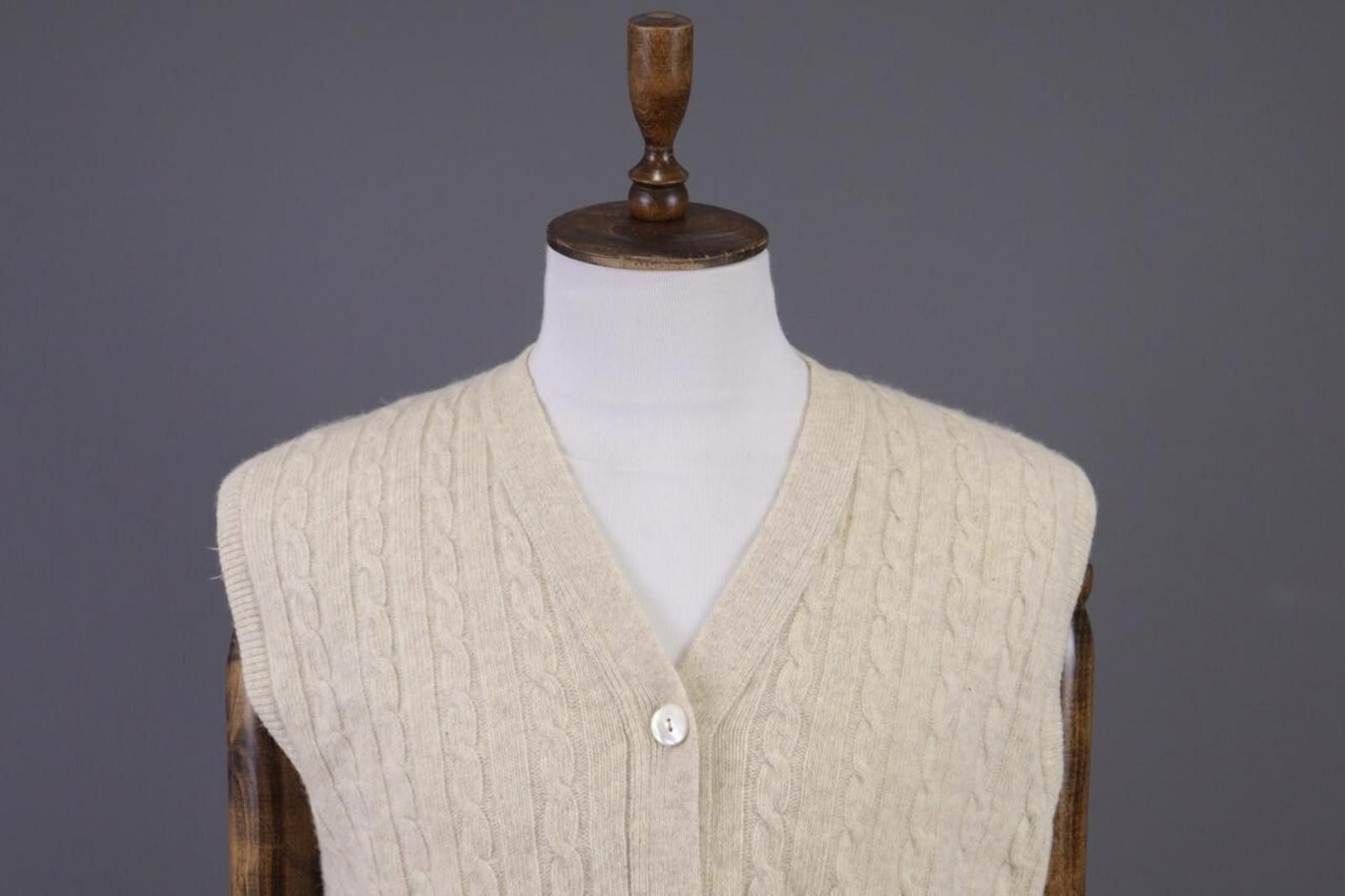 Morgano Morgano Beige Wool Angora Cashmere Gillet Jacket Size 48 Size US M / EU 48-50 / 2 - 2 Thumbnail