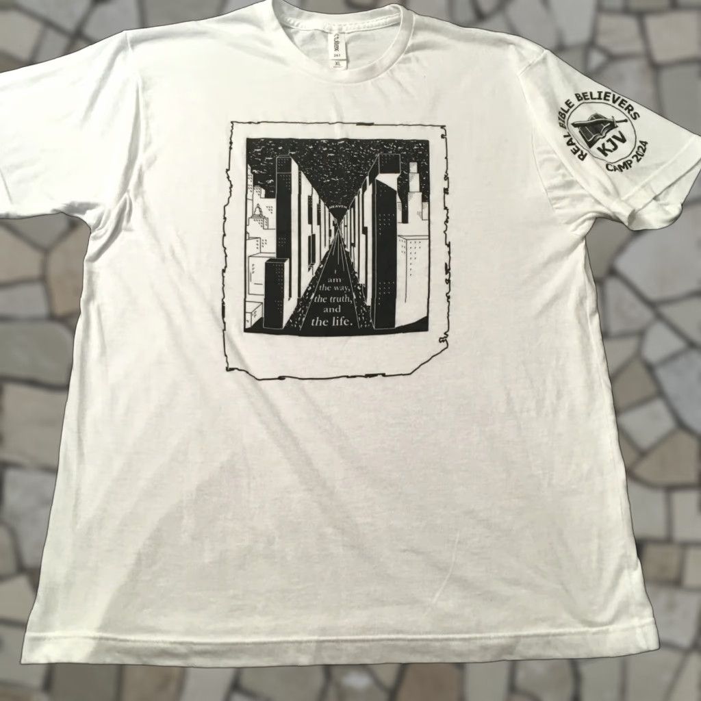 Tultex JESUS SAVES T-Shirt XL White Double Sided Heaven Graphic Tee Unisex Adults Mens Womens Size US XL / EU 56 / 4 - 1 Thumbnail