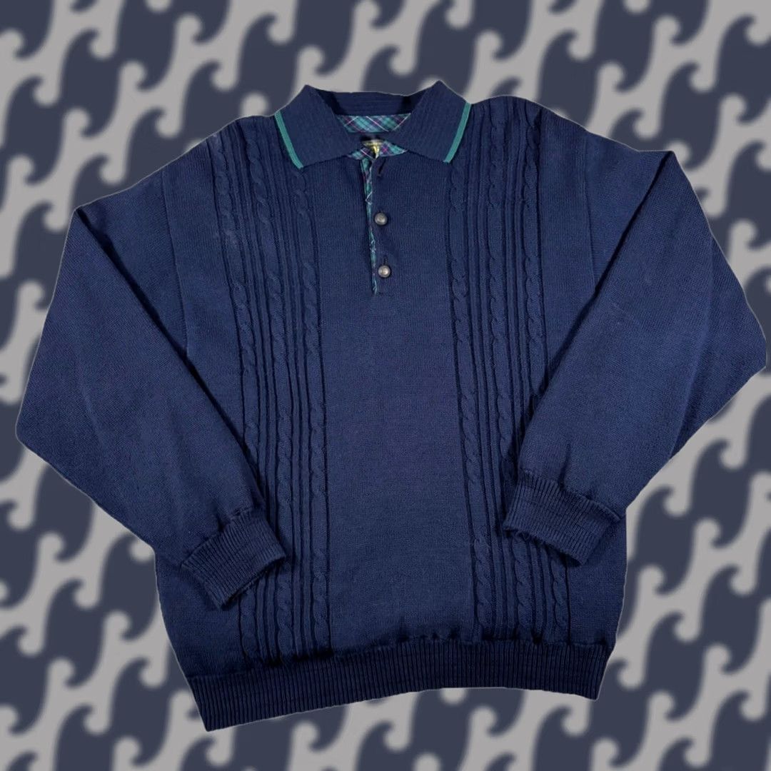 Vintage VINTAGE Windstopper By Airtex Swedish Design Henley Sweater Navy Blue Men’s L Size US L / EU 52-54 / 3 - 1 Thumbnail