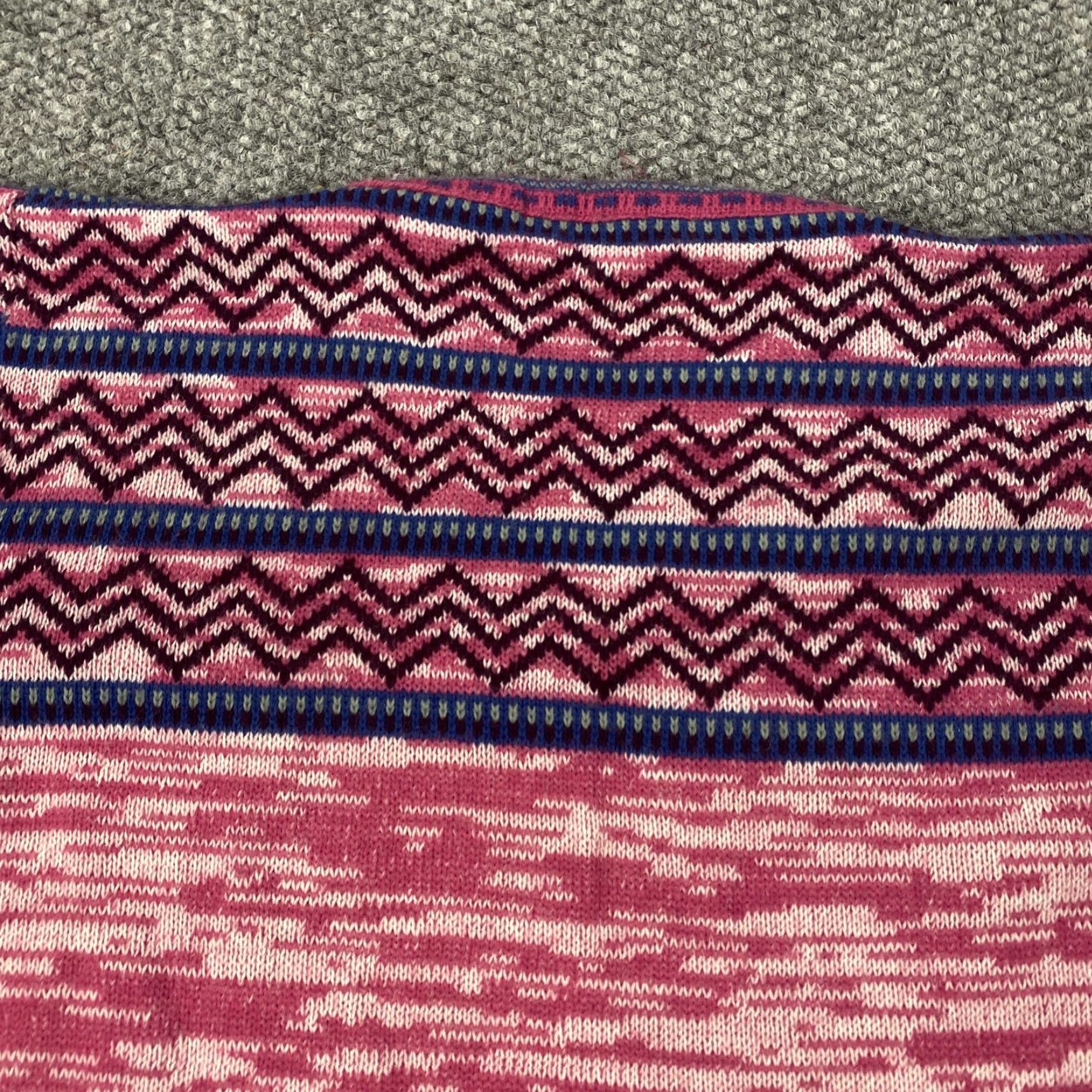 Pinko VINTAGE Pink Geometric Knit Sweater Womens Medium Pullover 80s USA Geometric 100% Acrylic Womens Pullover Size M / US 6-8 / IT 42-44 - 6 Thumbnail