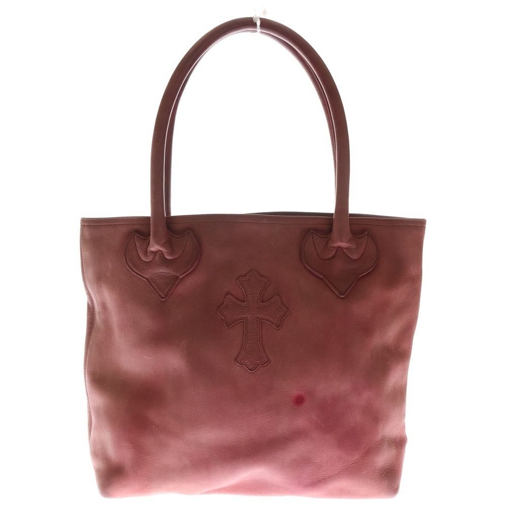 CHROME HEARTS Leather Tote Bag with Cross Patch