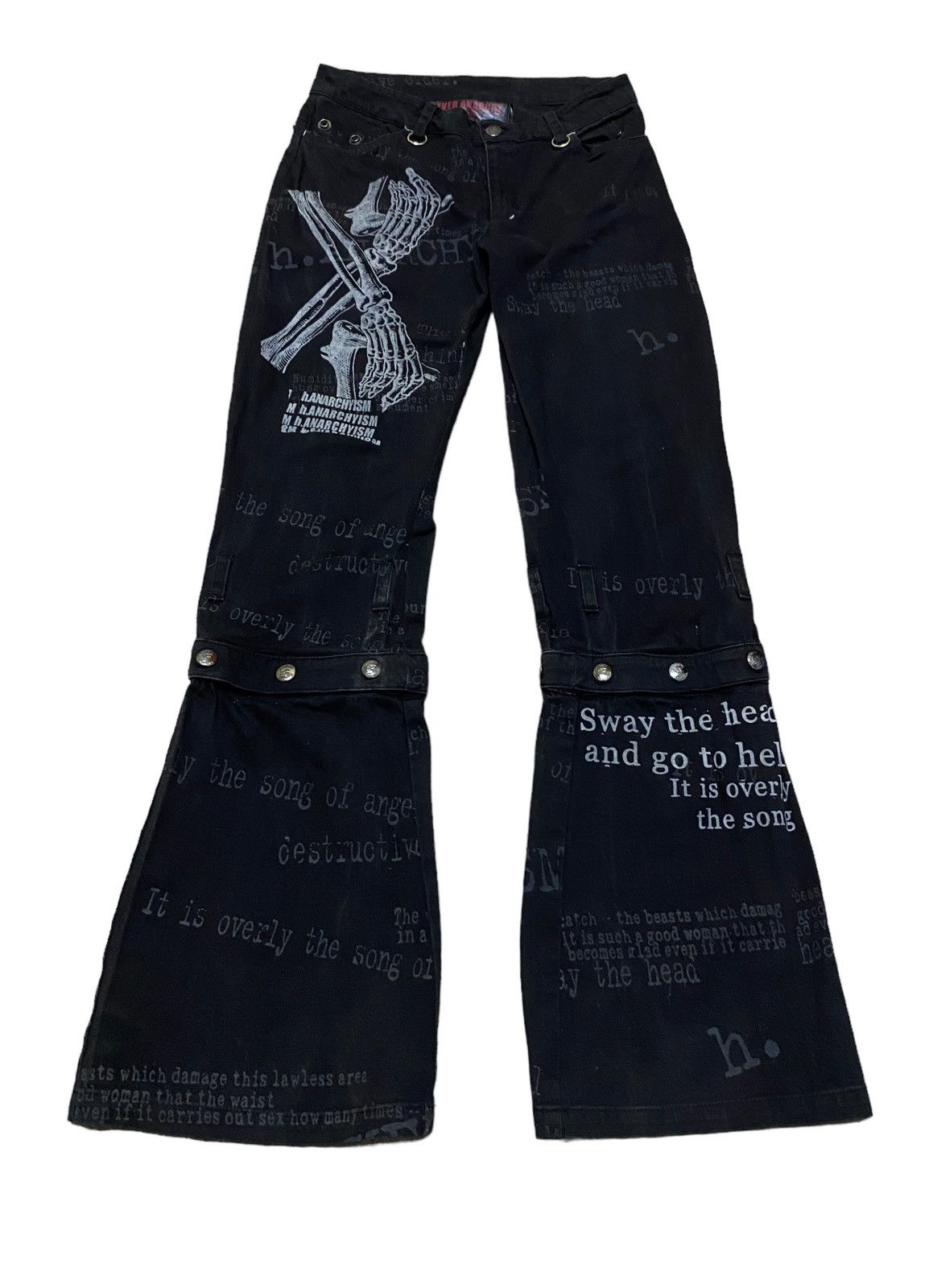image of If Six Was Nine x Vintage Design Vintage Brand Forever Anarchy Flared Pants 1990S in Black (Size 28