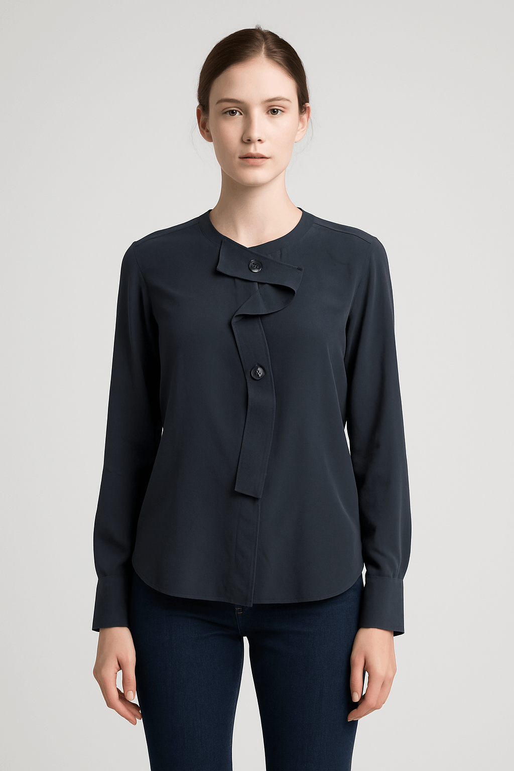 Other Aquilano Rimondi- Charcoal Grey Pure Silk Shirt 62–67 it 46 Size M / US 6-8 / IT 42-44 - 7 Thumbnail